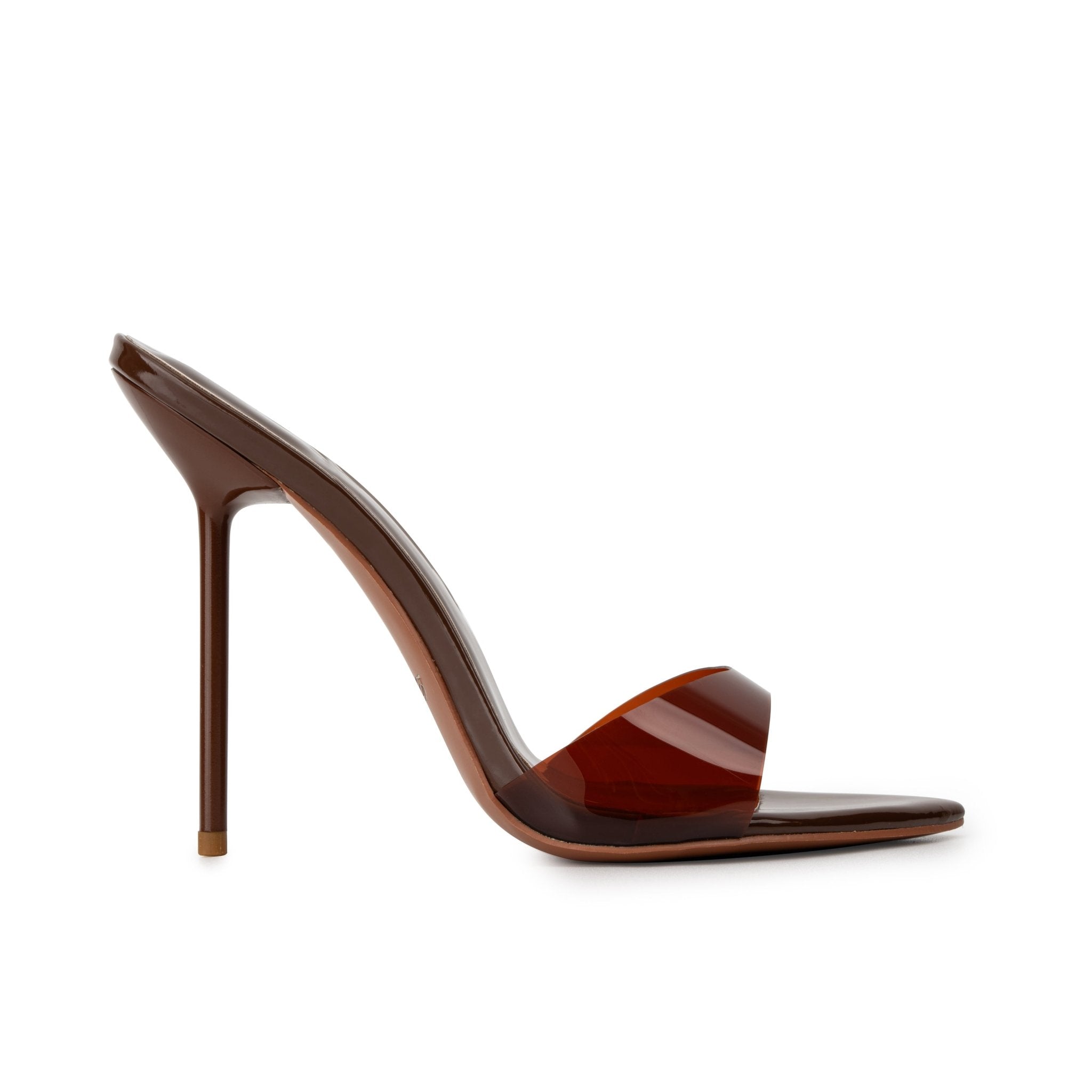 Nude Espresso Patent Mules Vegan - Kandee