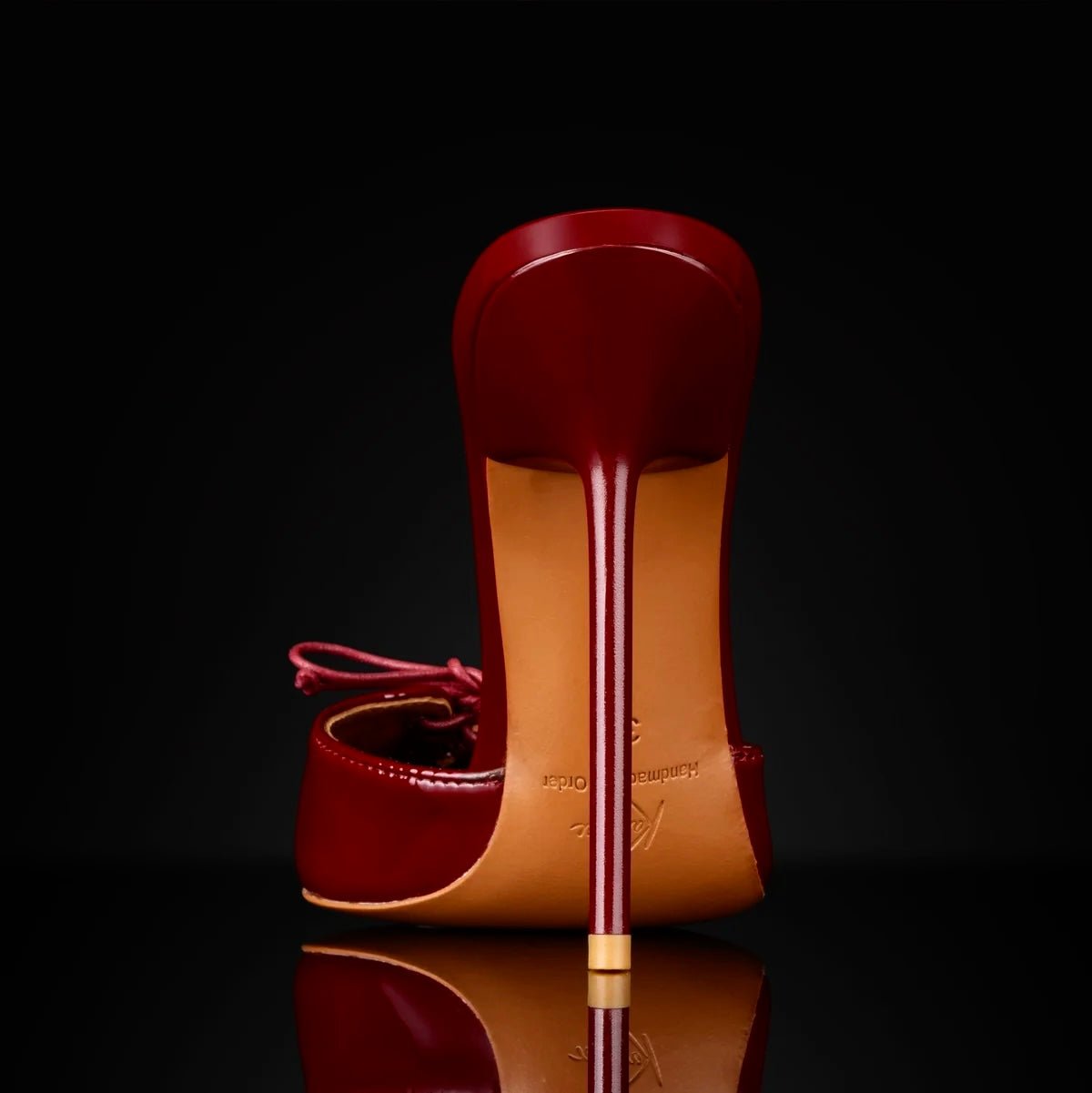Cherry Lacquer Lace Mules - Kandee