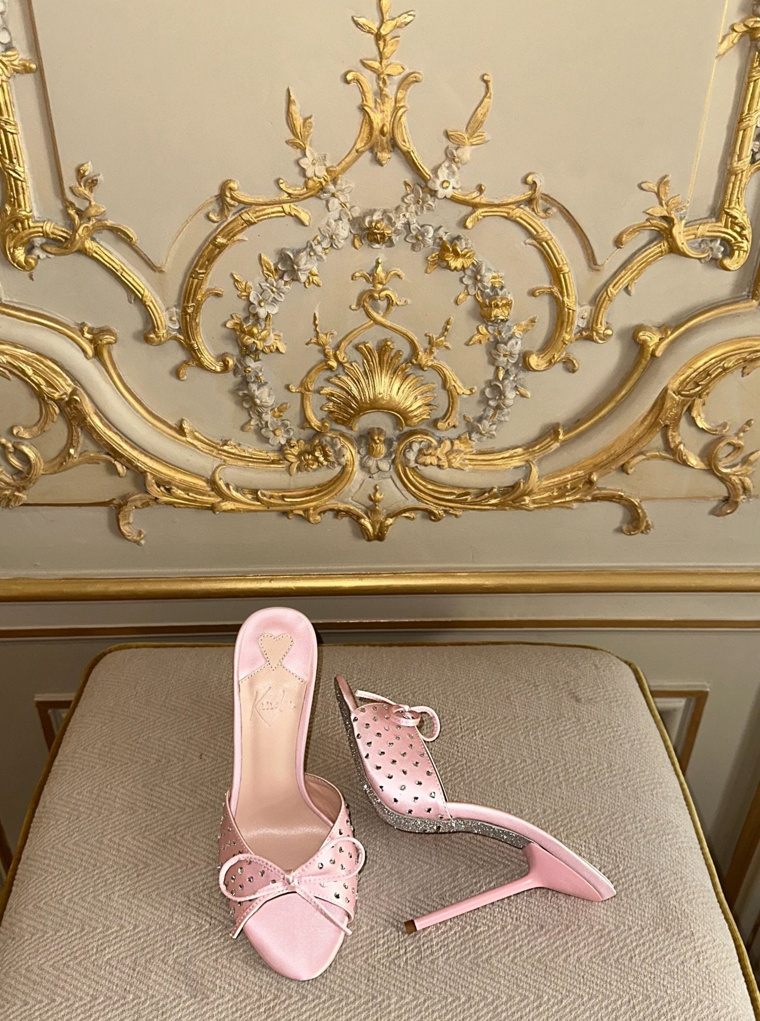 J'Adore Silk Crystal Heart Mules - Kandee