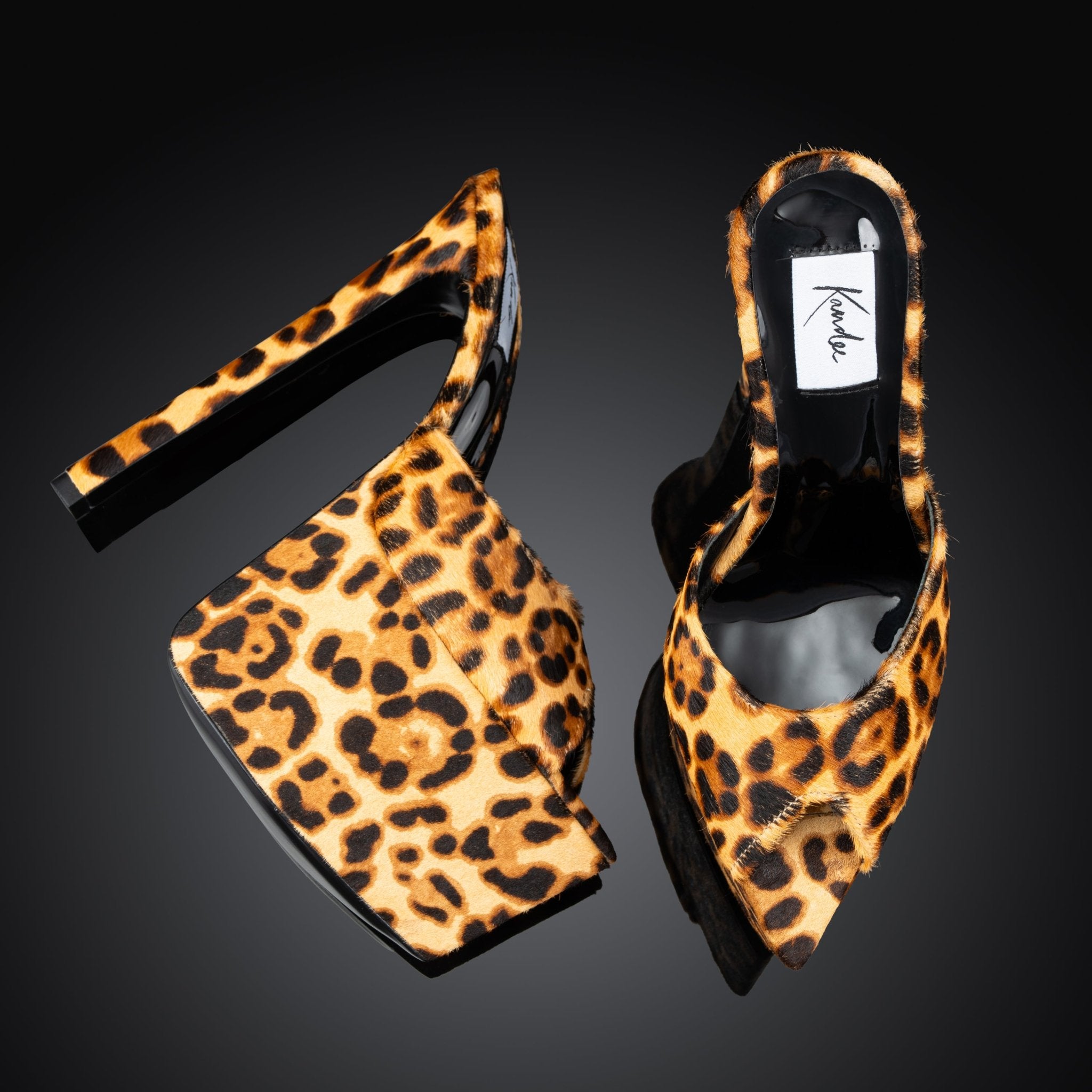 Leopard Print Calf Hair Platform Mules - Kandee