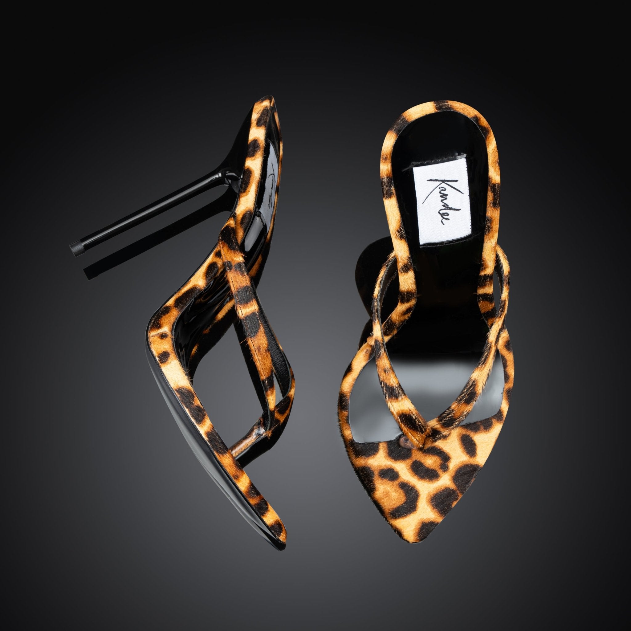 Leopard Print Calf Hair Thong Sandals - Kandee