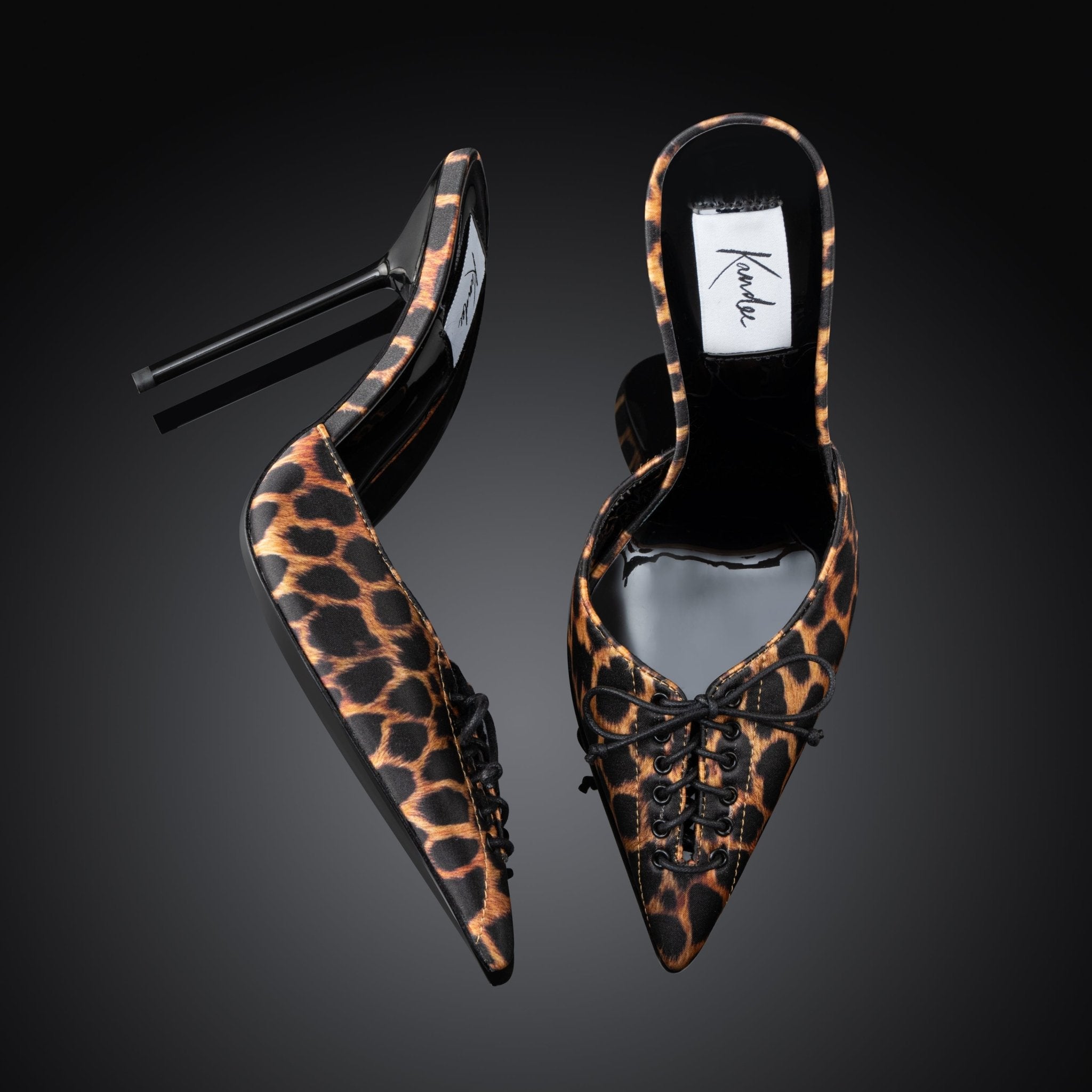 Leopard Satin Lace Mules - Kandee