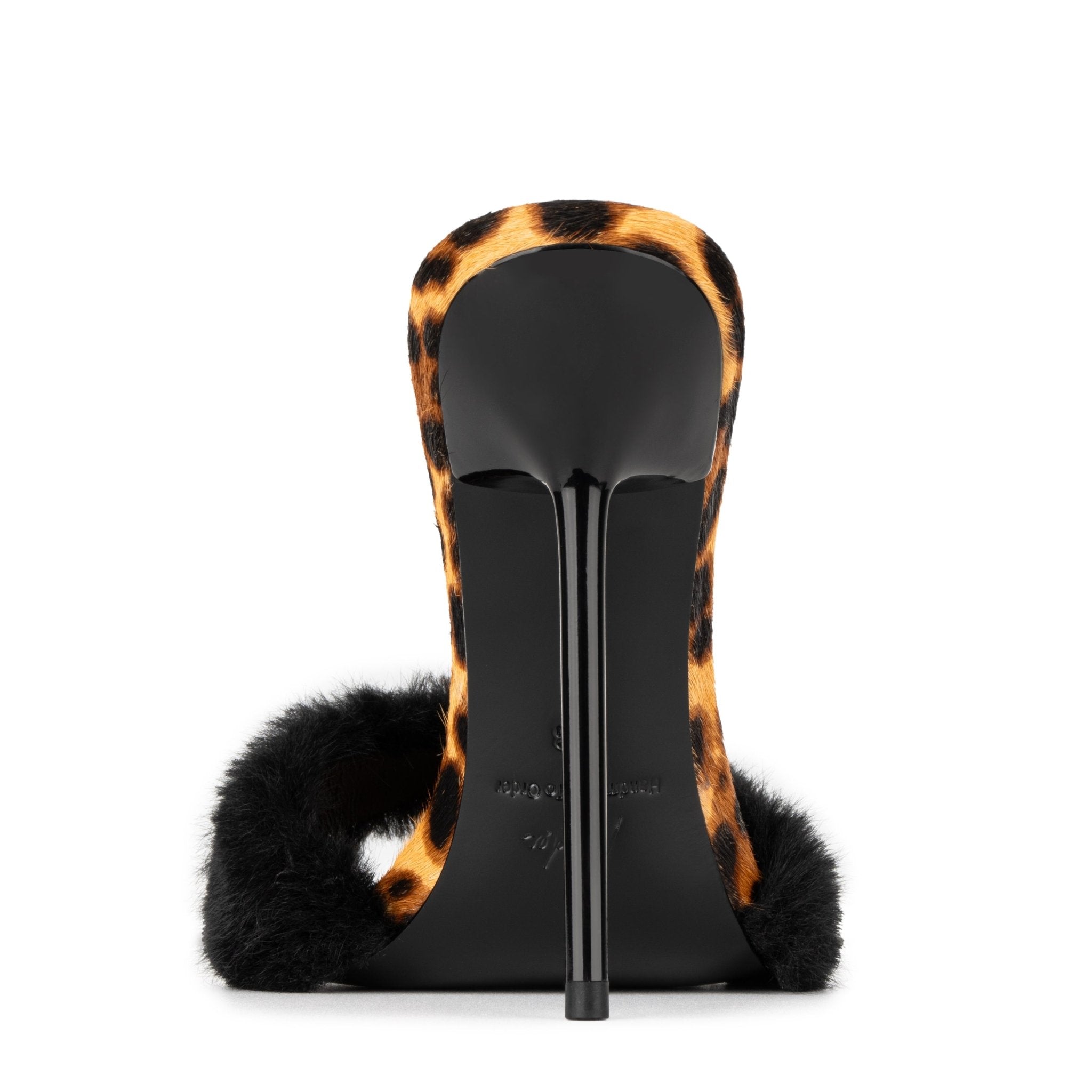 Leopard Print Calf Hair Mink Mules - Kandee