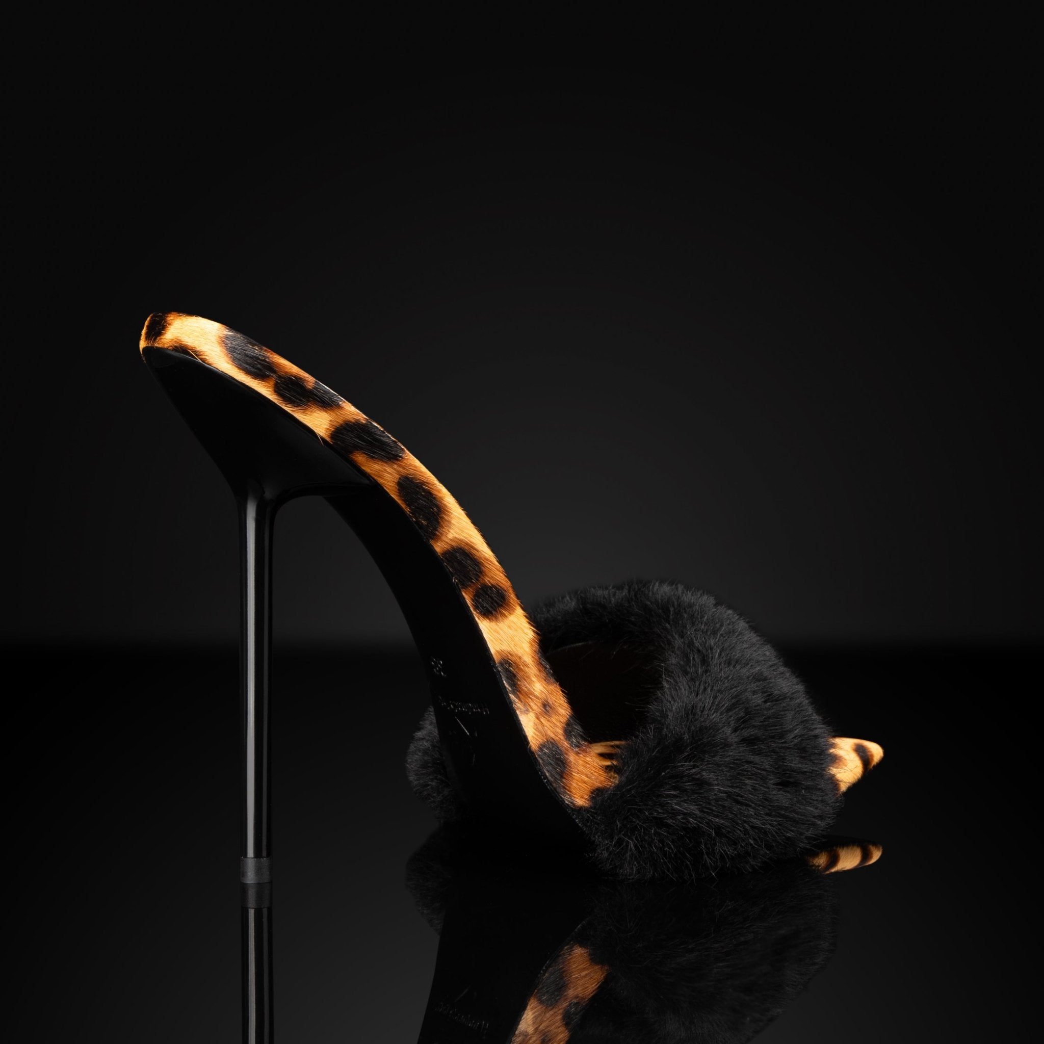 Leopard Print Calf Hair Mink Mules - Kandee