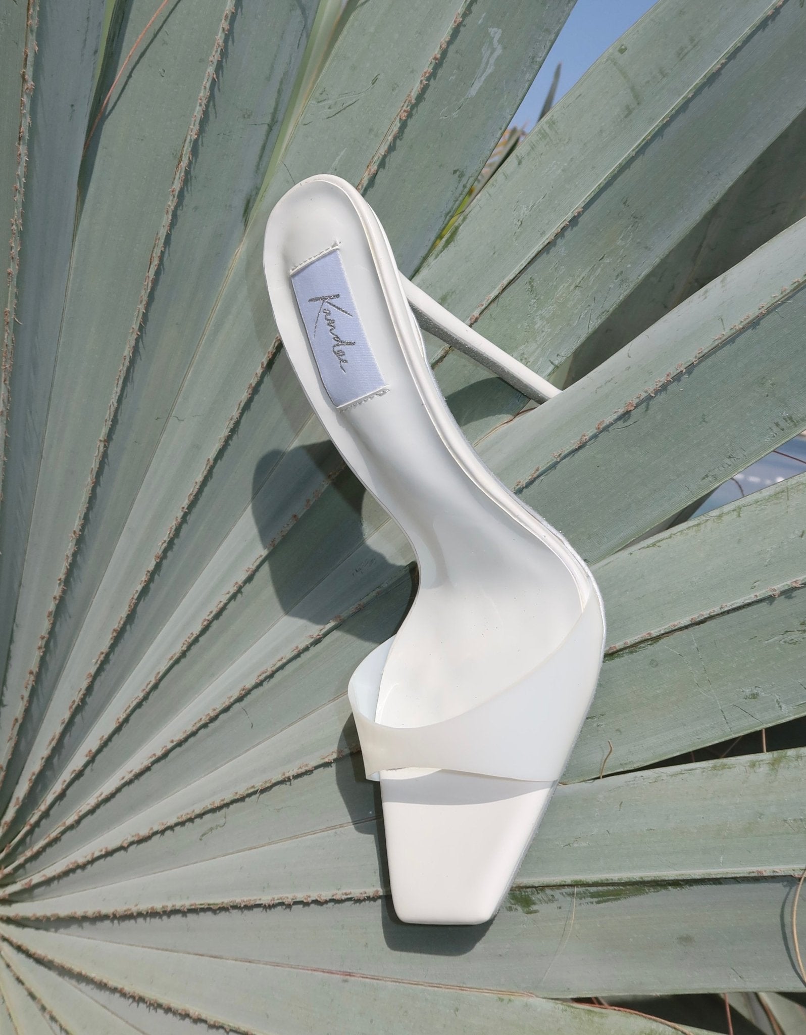 Blanco Patent Leather White PVC Mules - Kandee