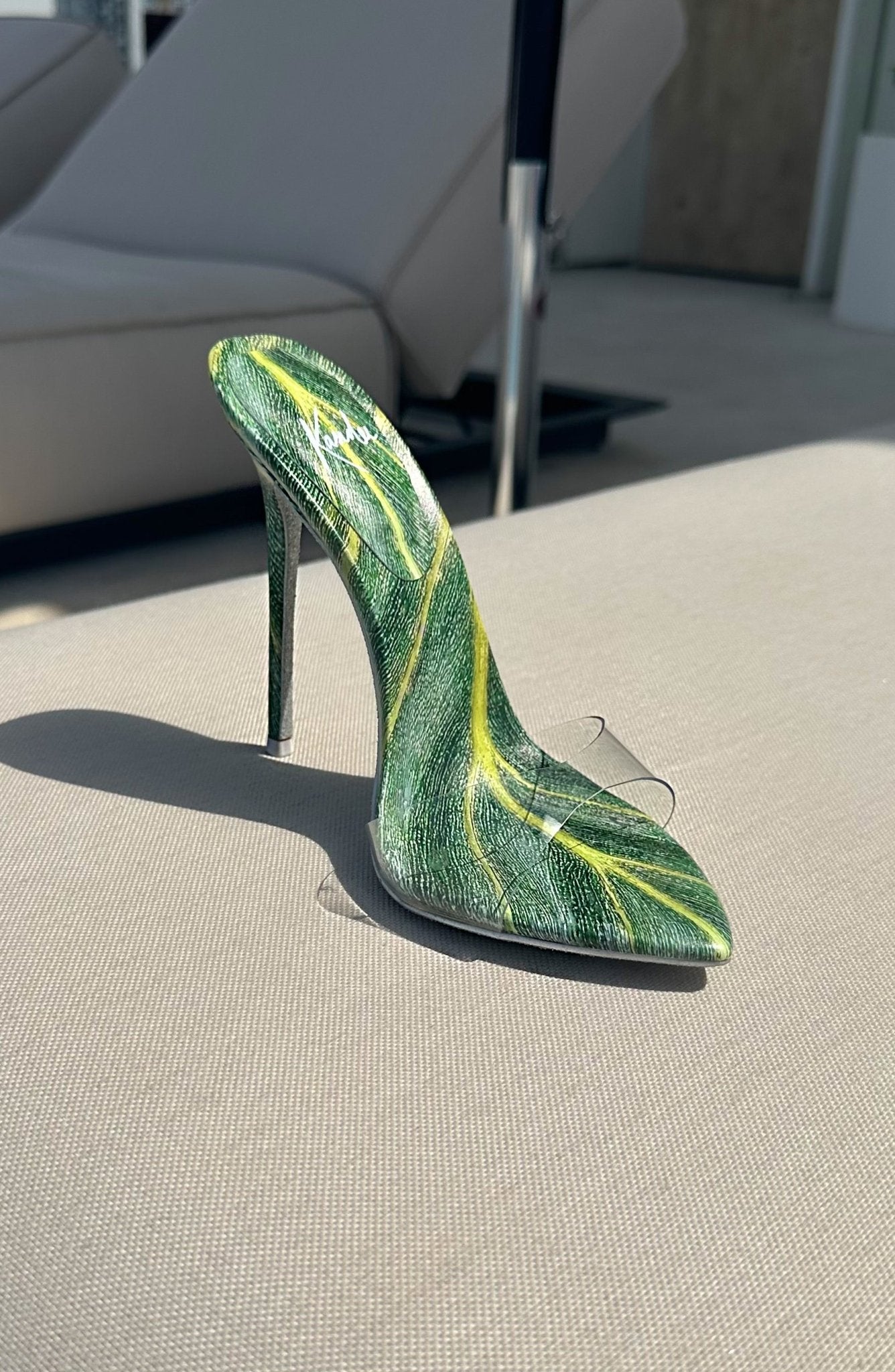 Palm Leaf PVC Mules - Kandee