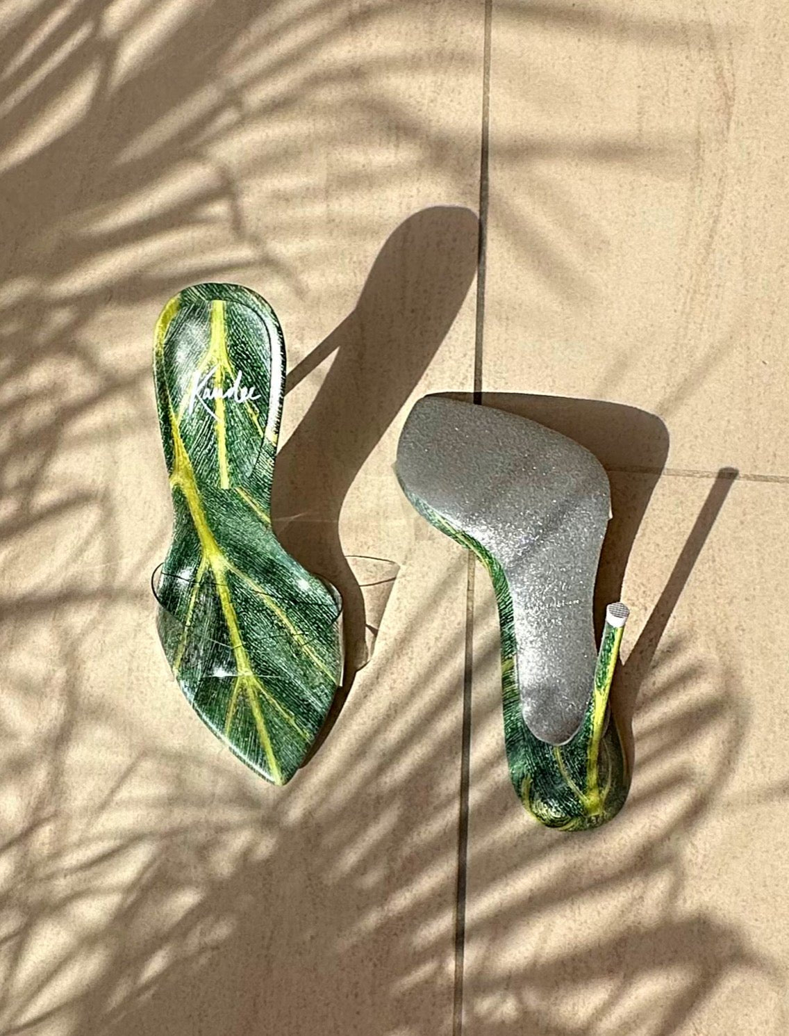 Palm Leaf PVC Mules - Kandee