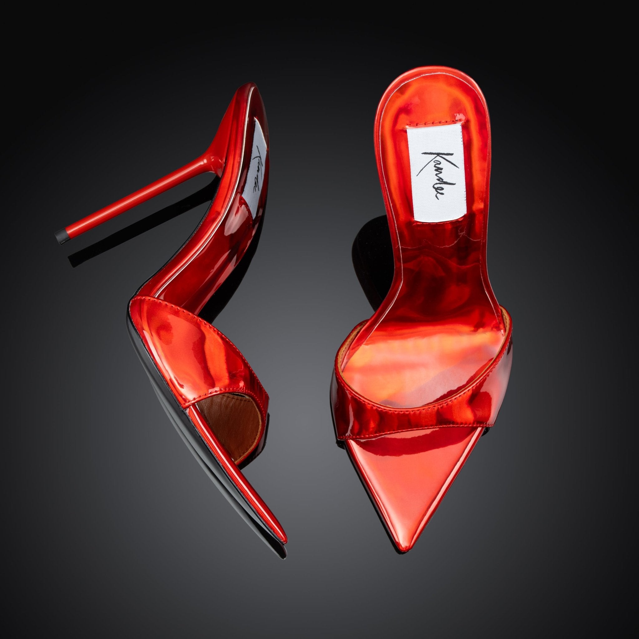 Red Mirror Mules - Kandee
