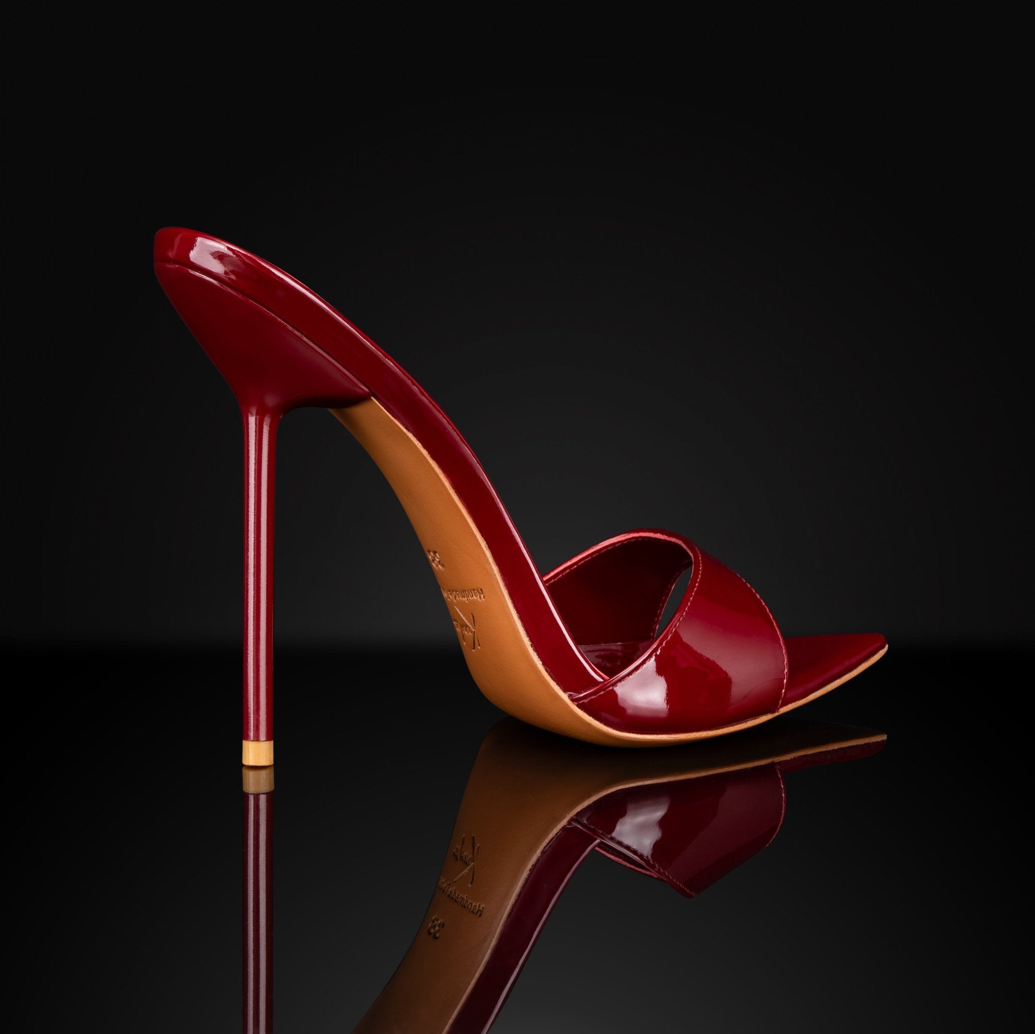 Burgundy Patent Mules - Kandee