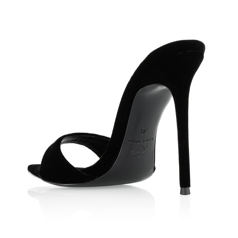Black Velvet Mules - Kandee