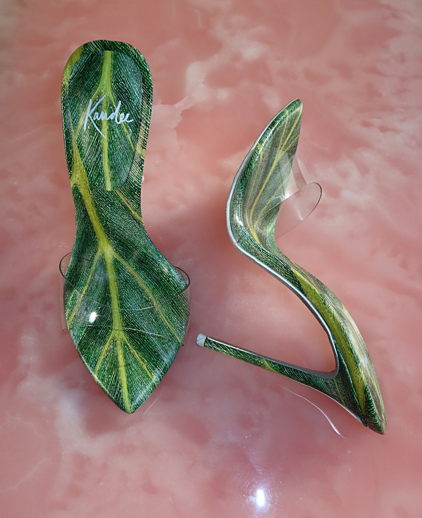 Palm Leaf PVC Mules - Kandee