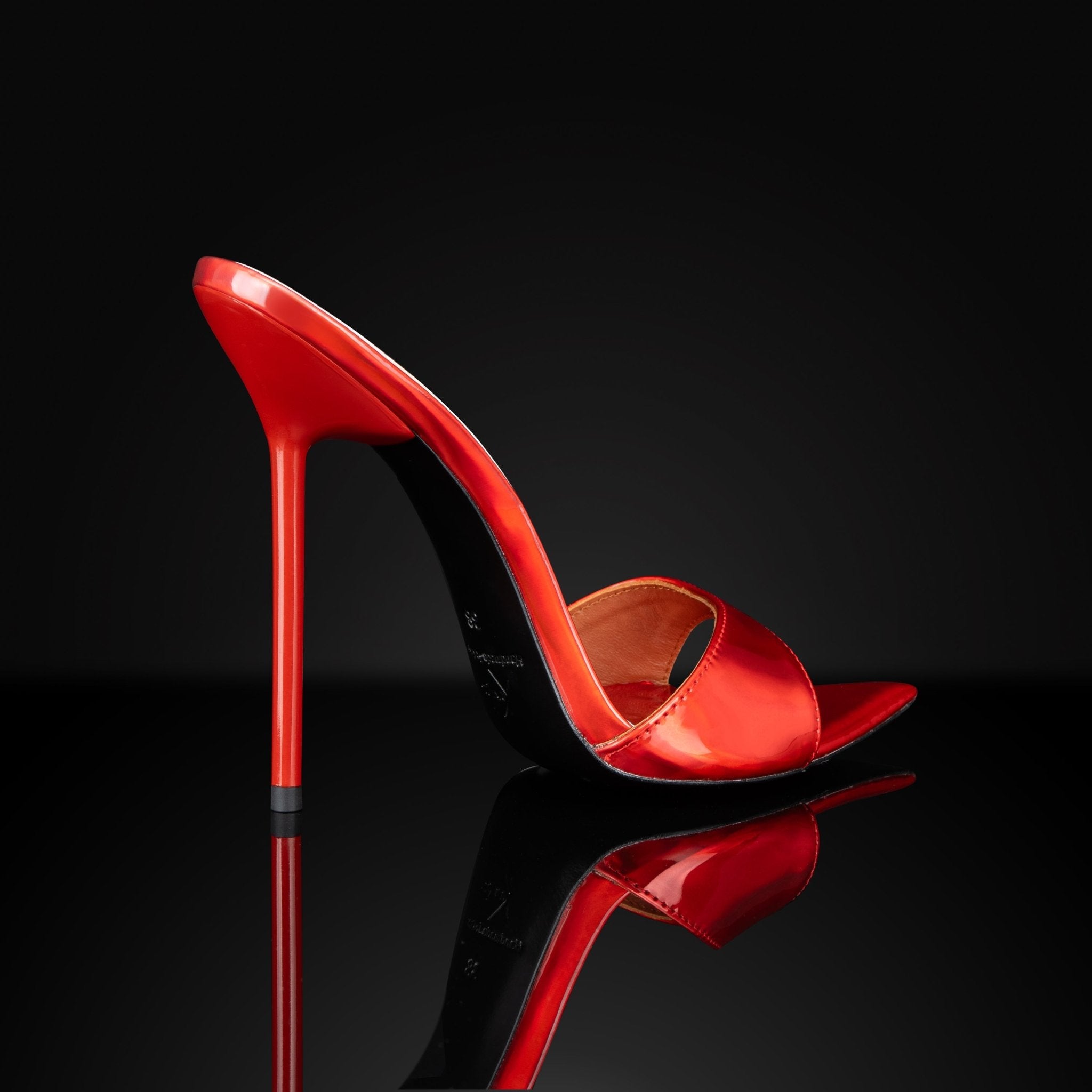 Red Mirror Mules - Kandee