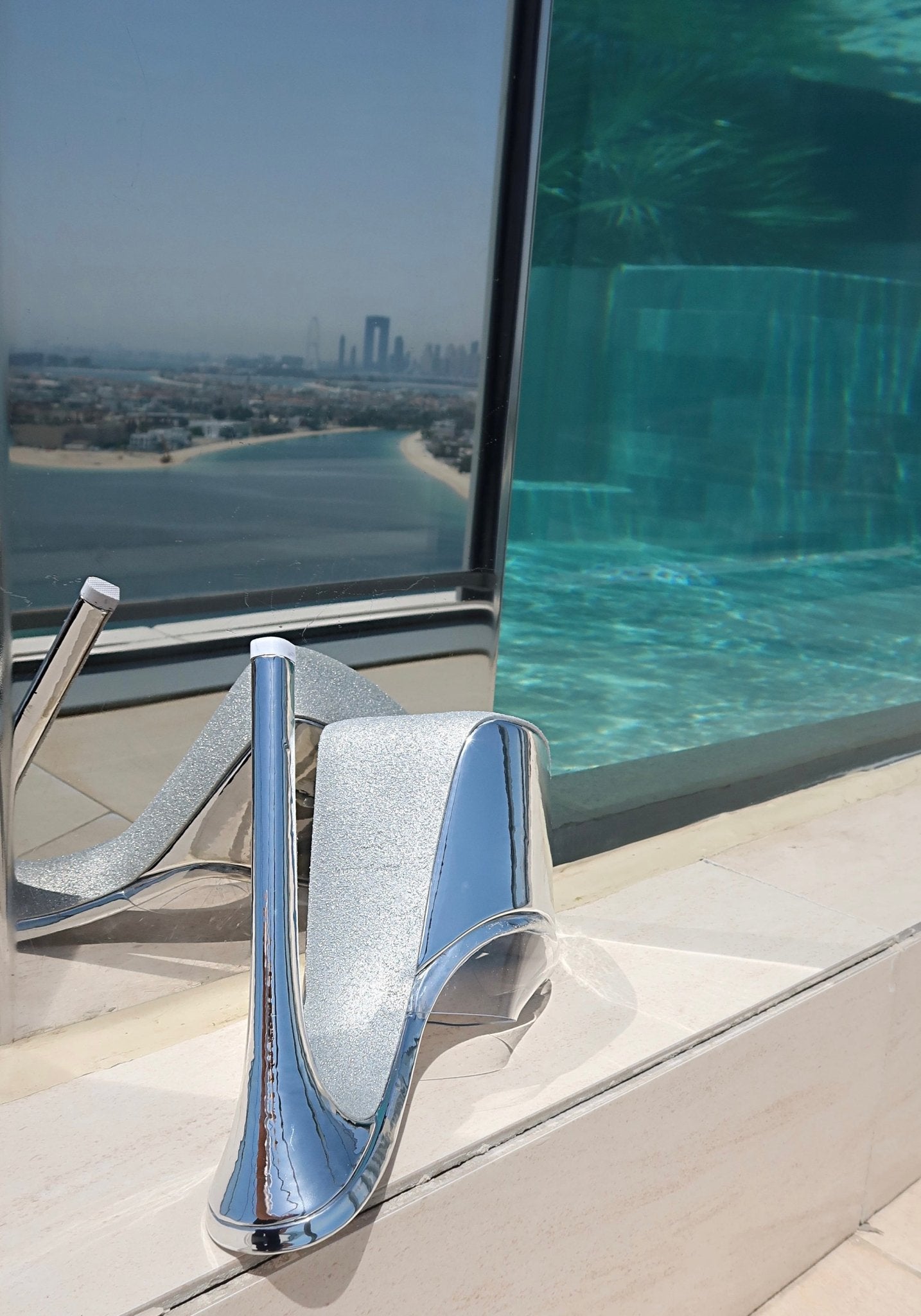 Silver Patent Platform PVC Mules - Kandee