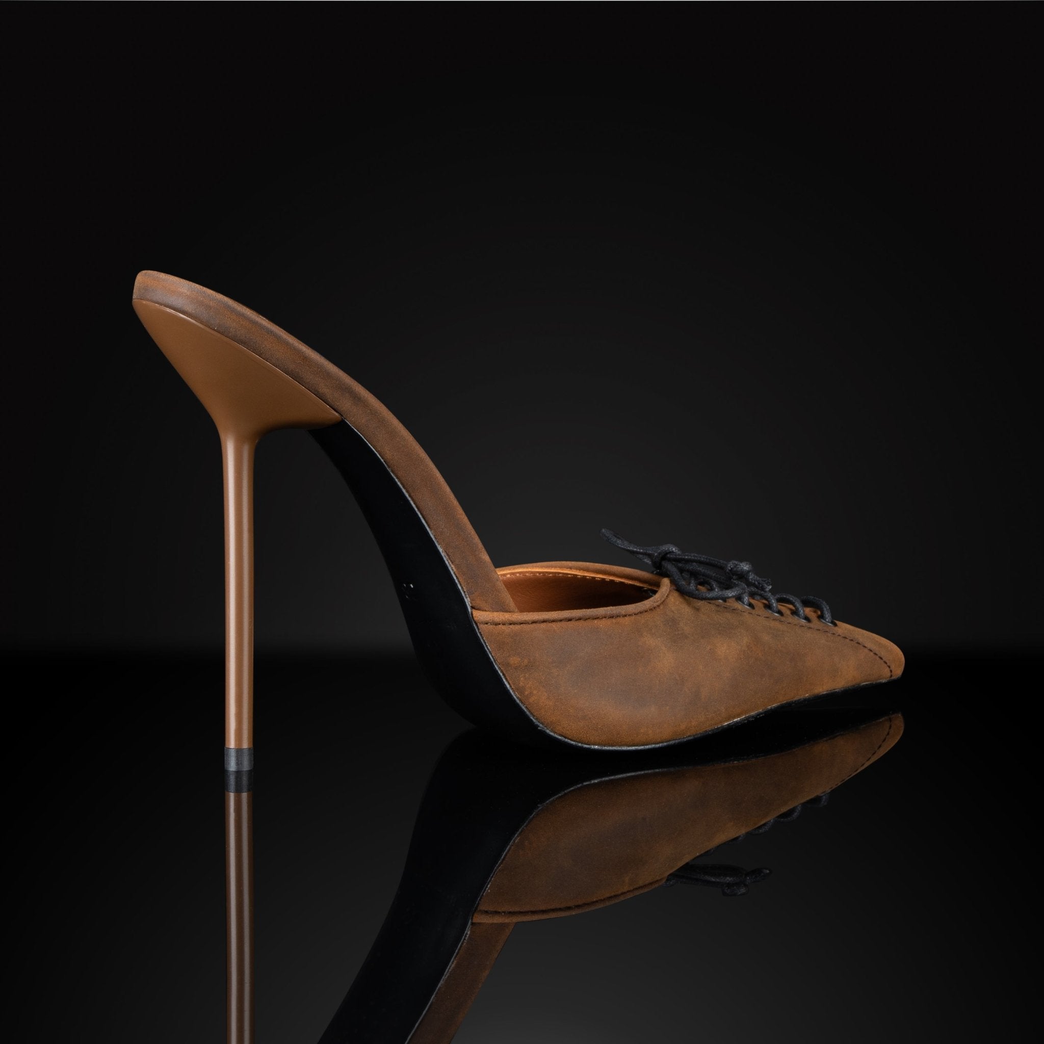 Vintage Style Leather Lace Mules - Kandee