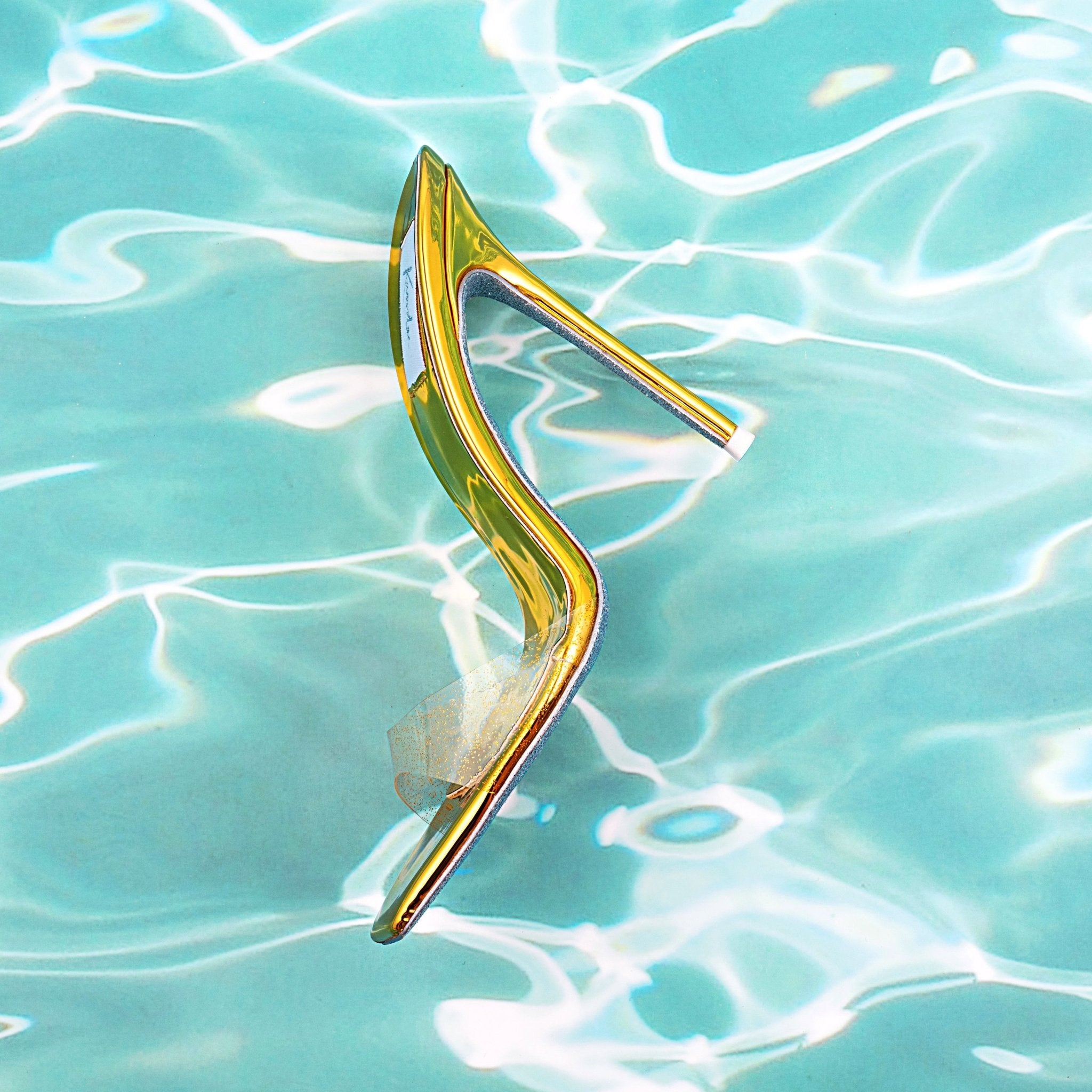 Golden Hour Glitter Transparent PVC Mules - Kandee