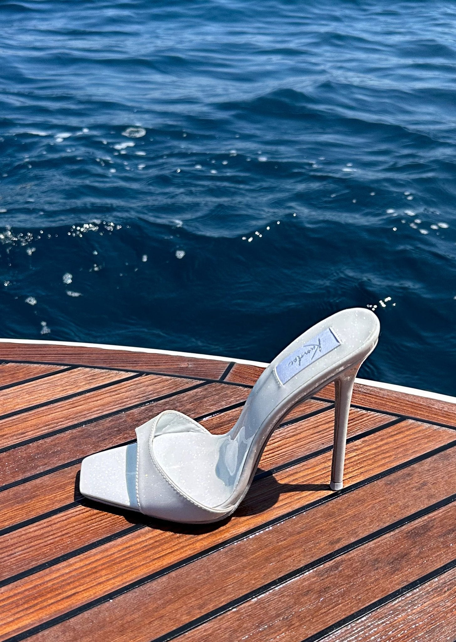 Coconut Ice Patent Glitter Leather Mules - Kandee