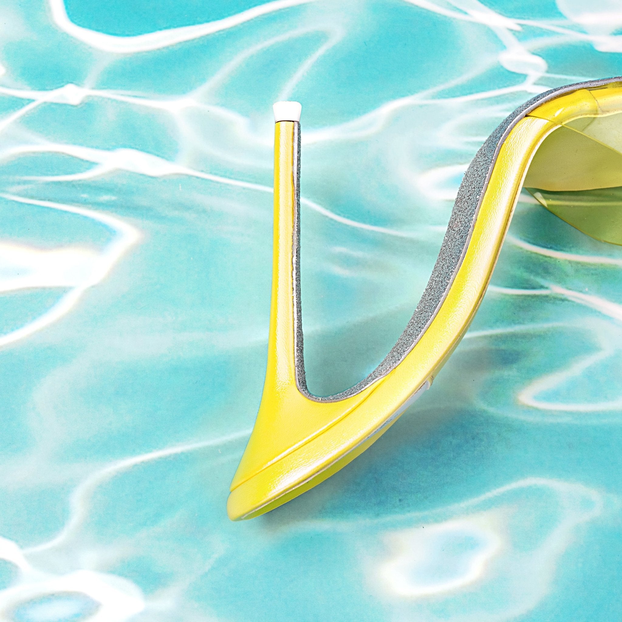 Limon Ice Leather Transparent PVC Mules - Kandee