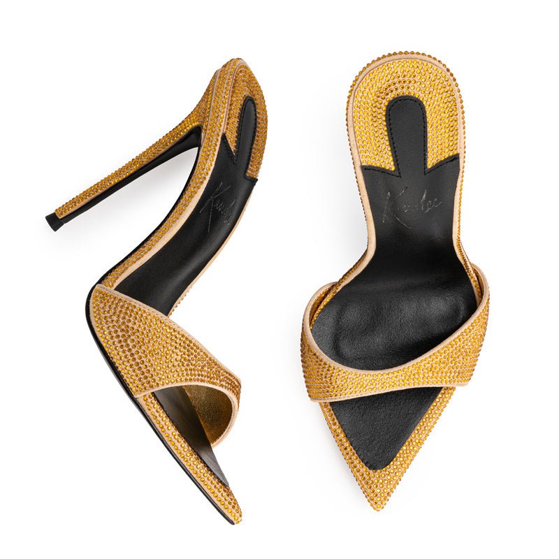 Special Edition Champagne Diamant Mules - Kandee