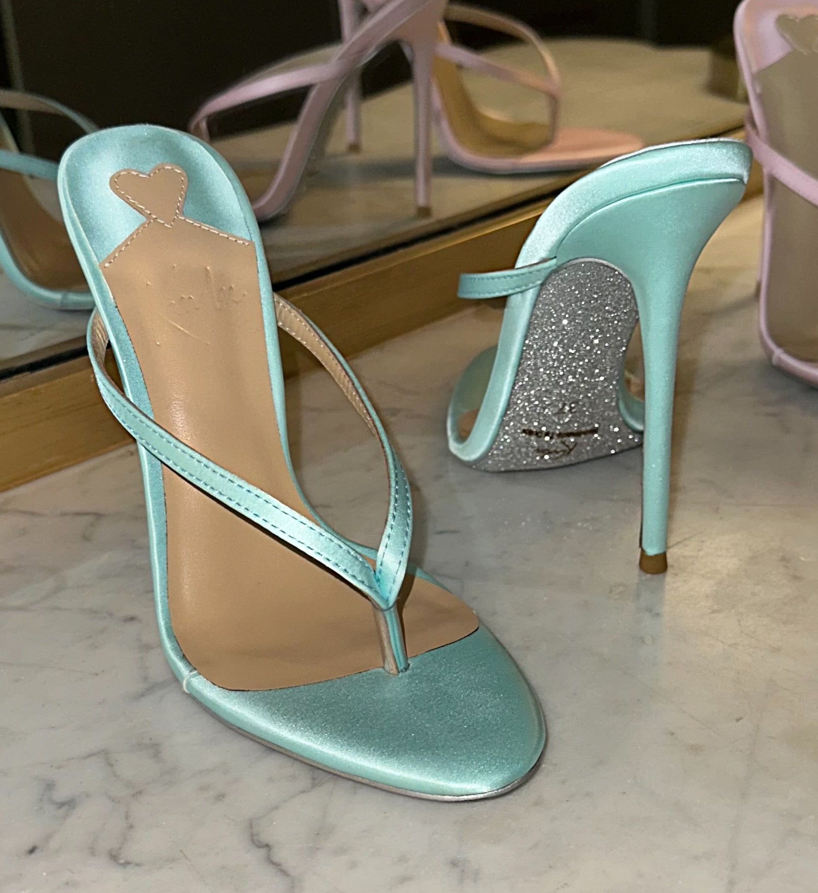 Aqua Silk Thong Sandal - Kandee