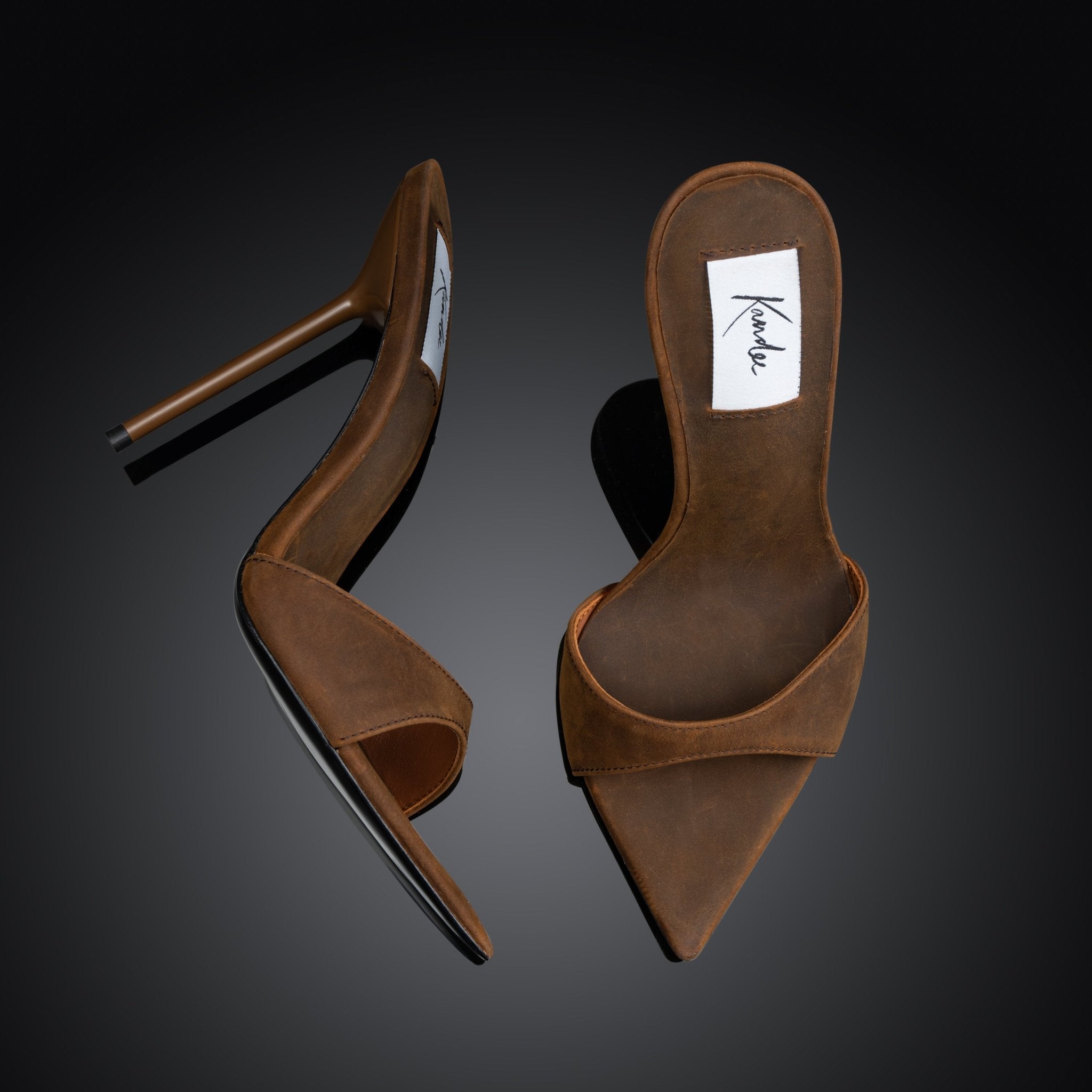 Vintage Style Leather Mules - Kandee