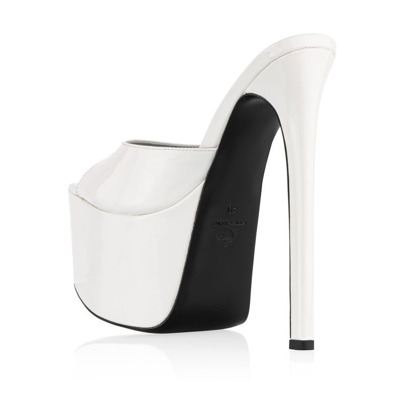 Blanc Patent Platform Mules ***As Seen On Sabrina Carpenter*** - Kandee