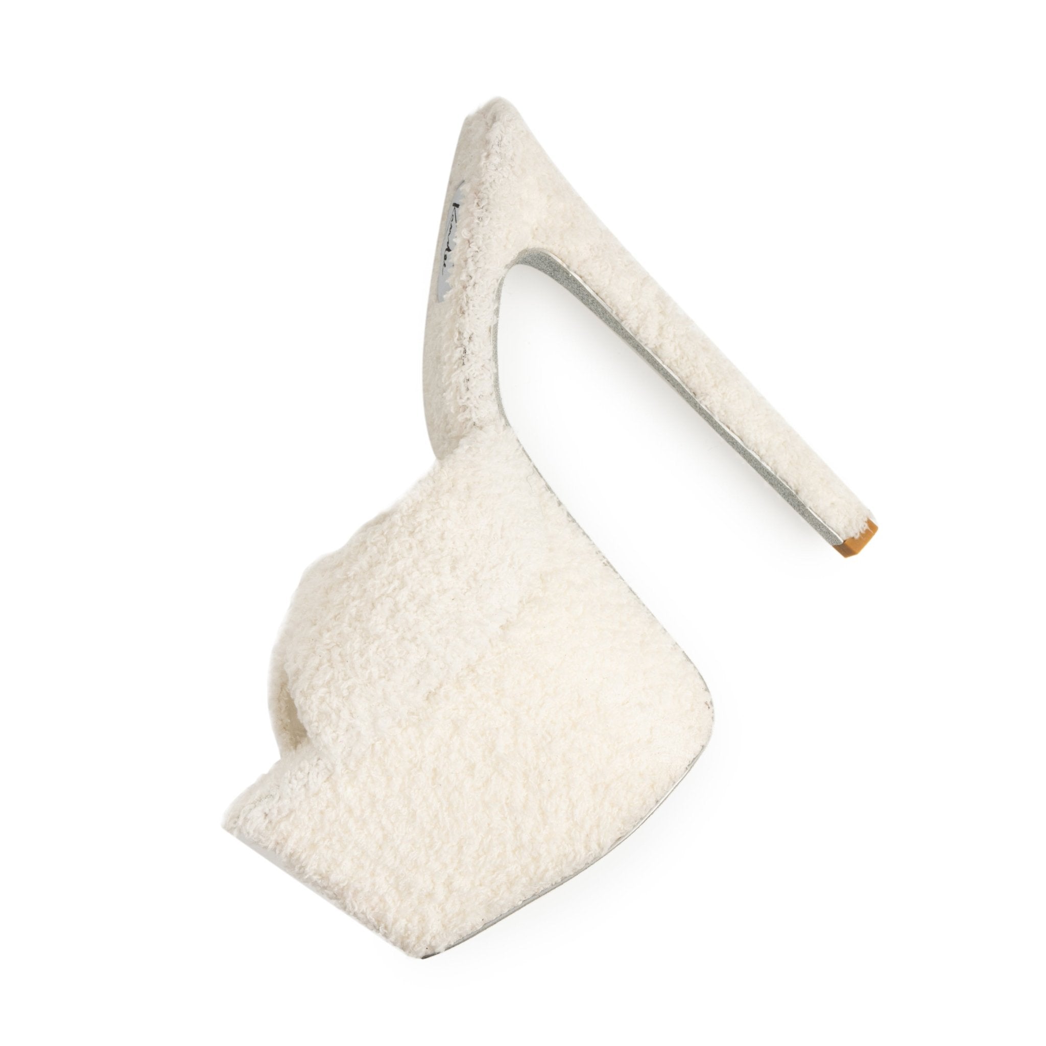 Towelling White Platform Mules - Kandee