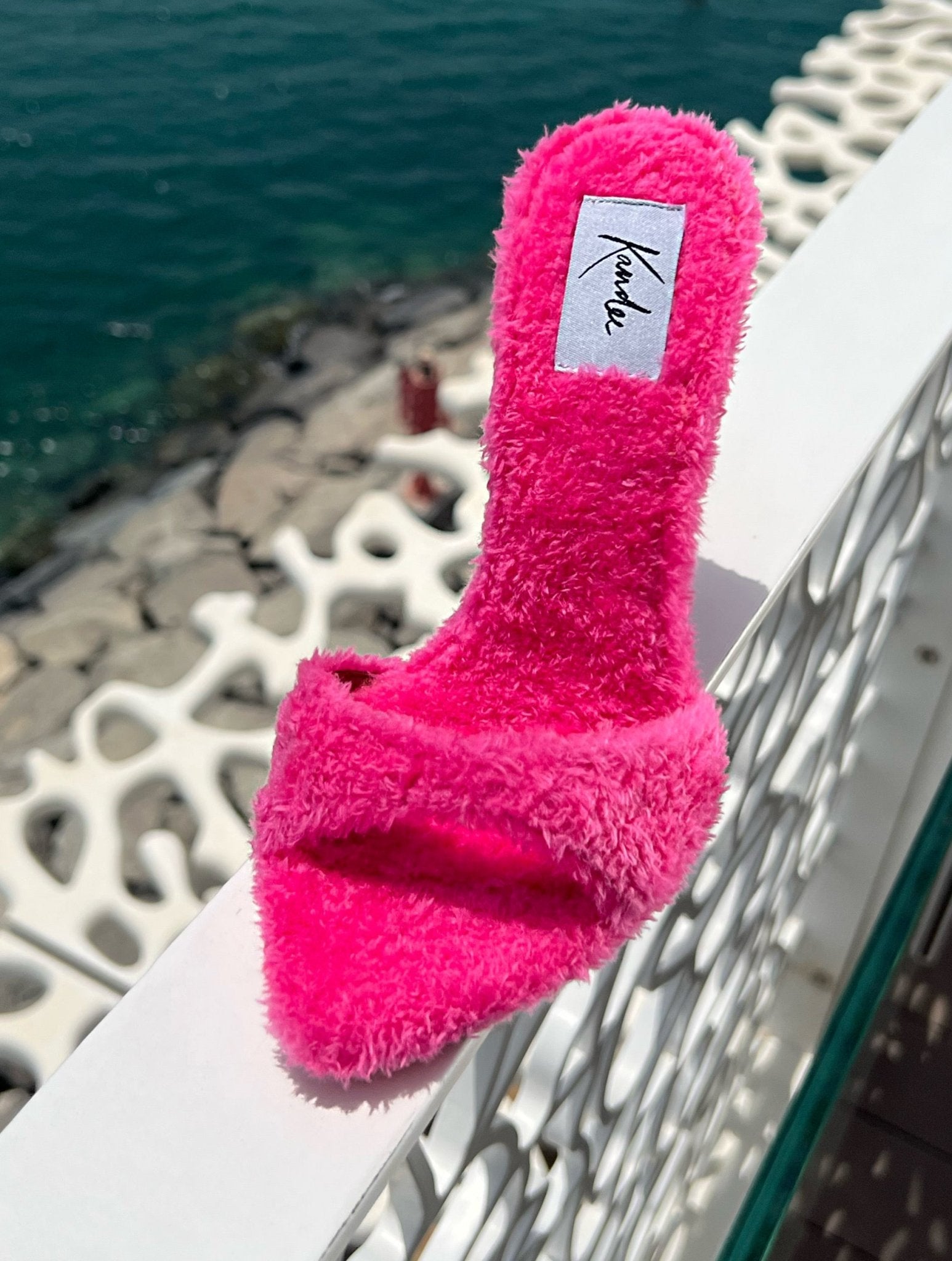 Legally Pink Towelling Mules - Kandee