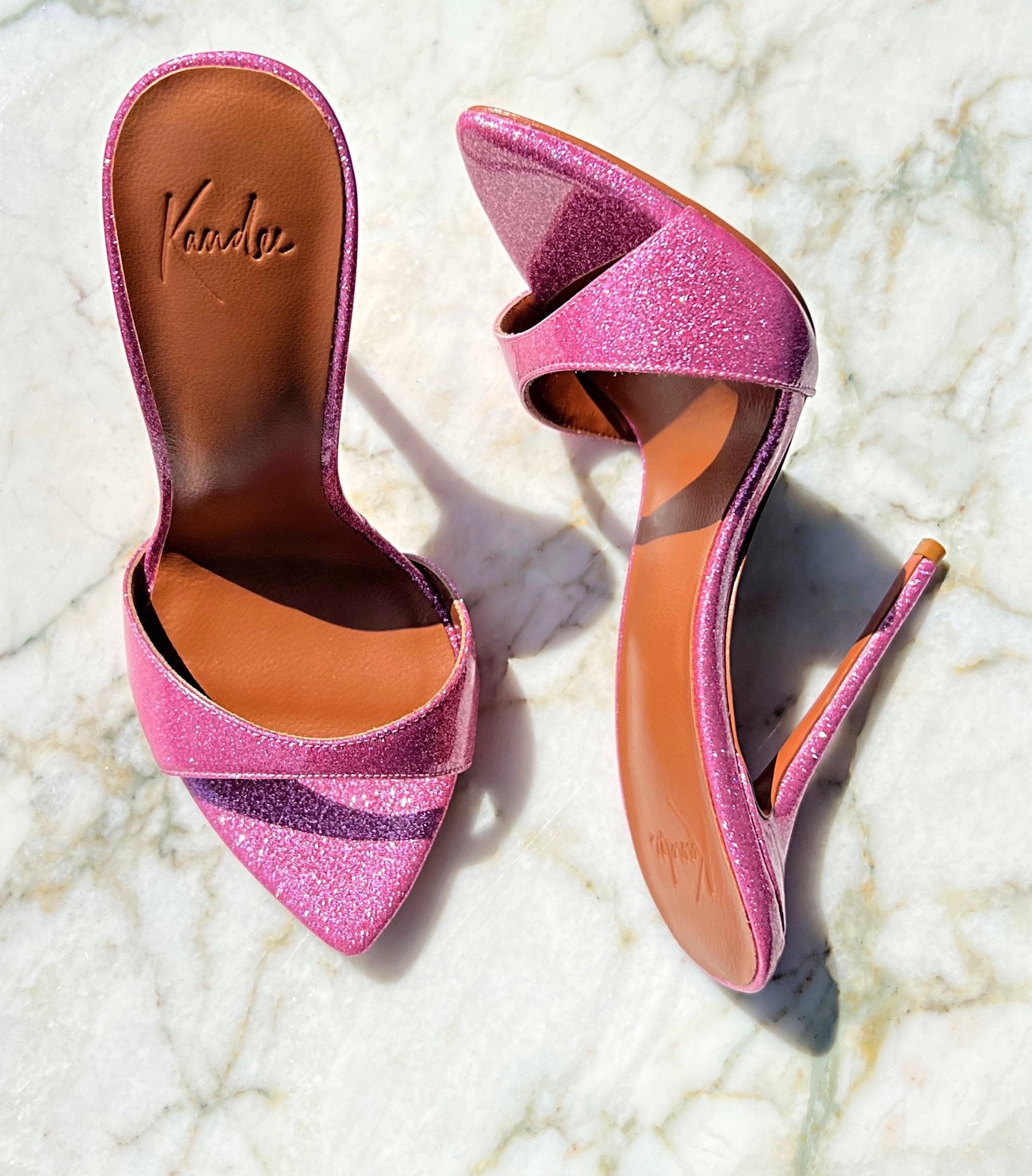 Pink Diamond Dust Mules - Kandee