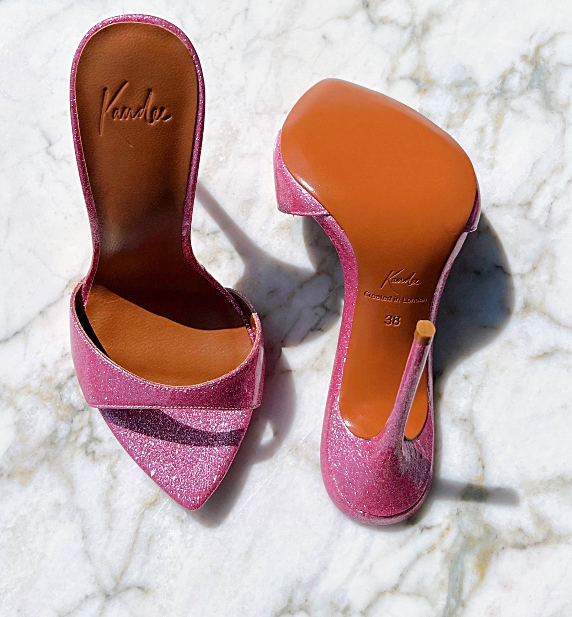 Pink Diamond Dust Mules - Kandee