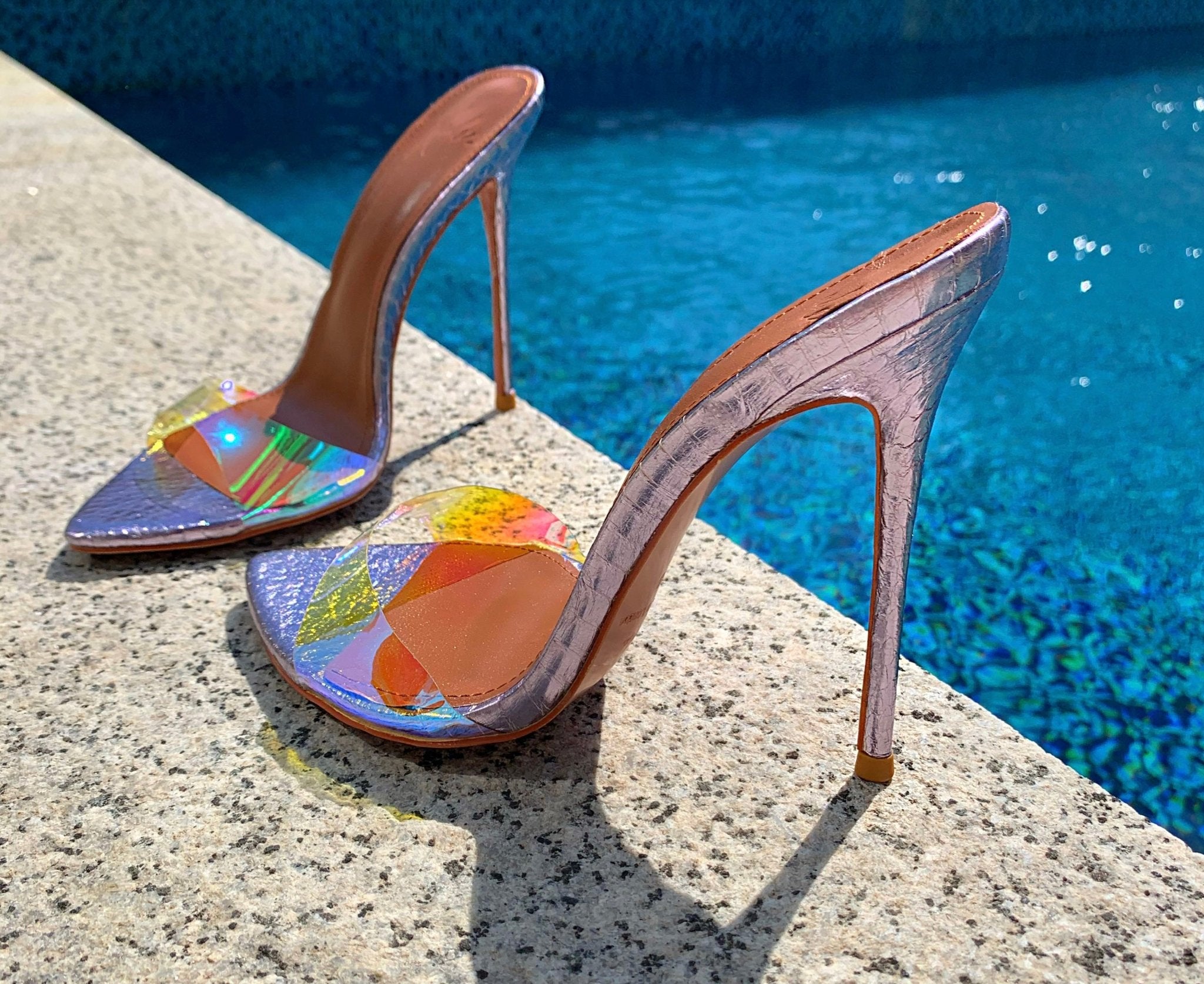 Aurora Prism Snake Mules - Kandee