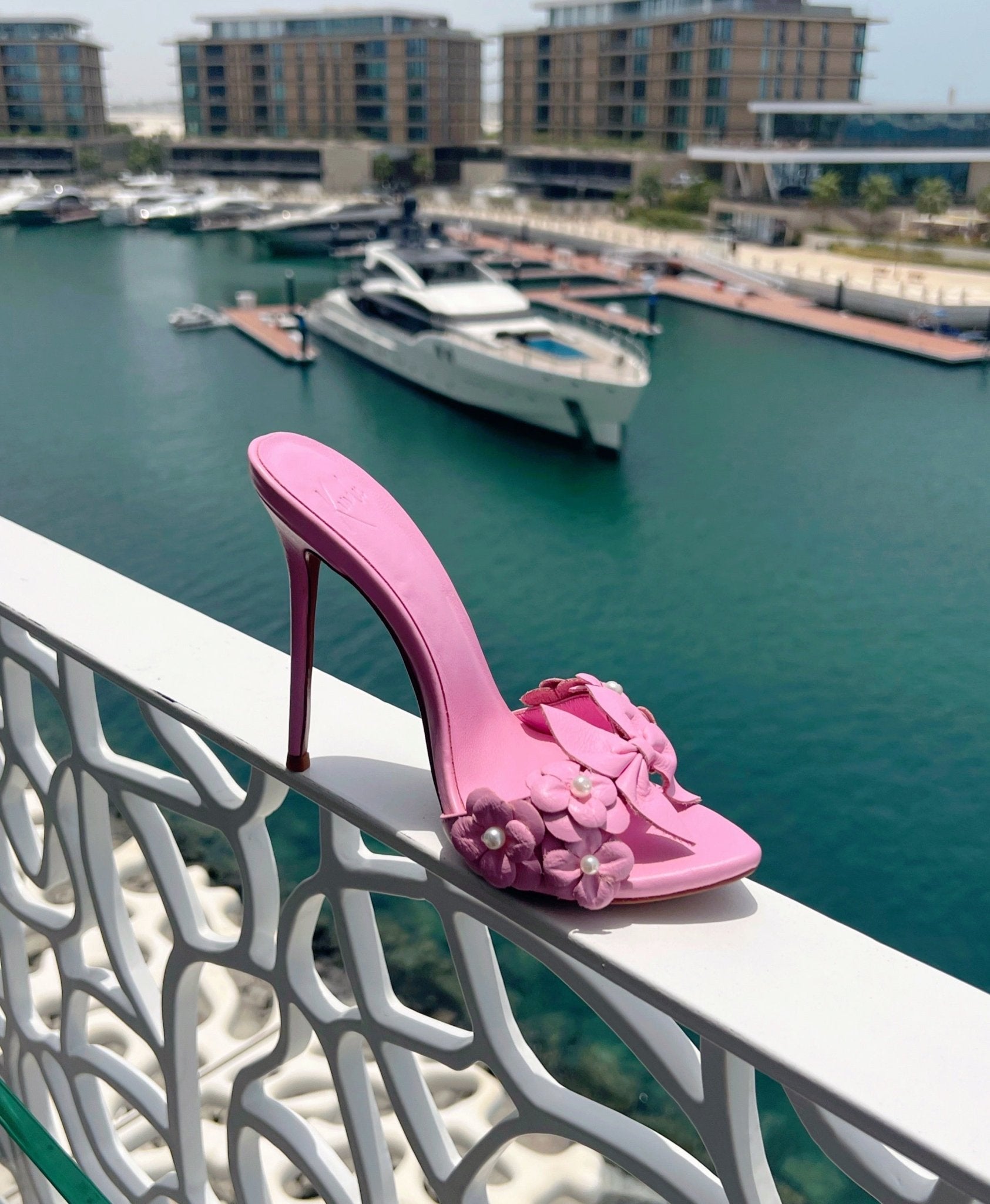 PINK SUMMER BUTTERFLY LEATHER MULES - Kandee