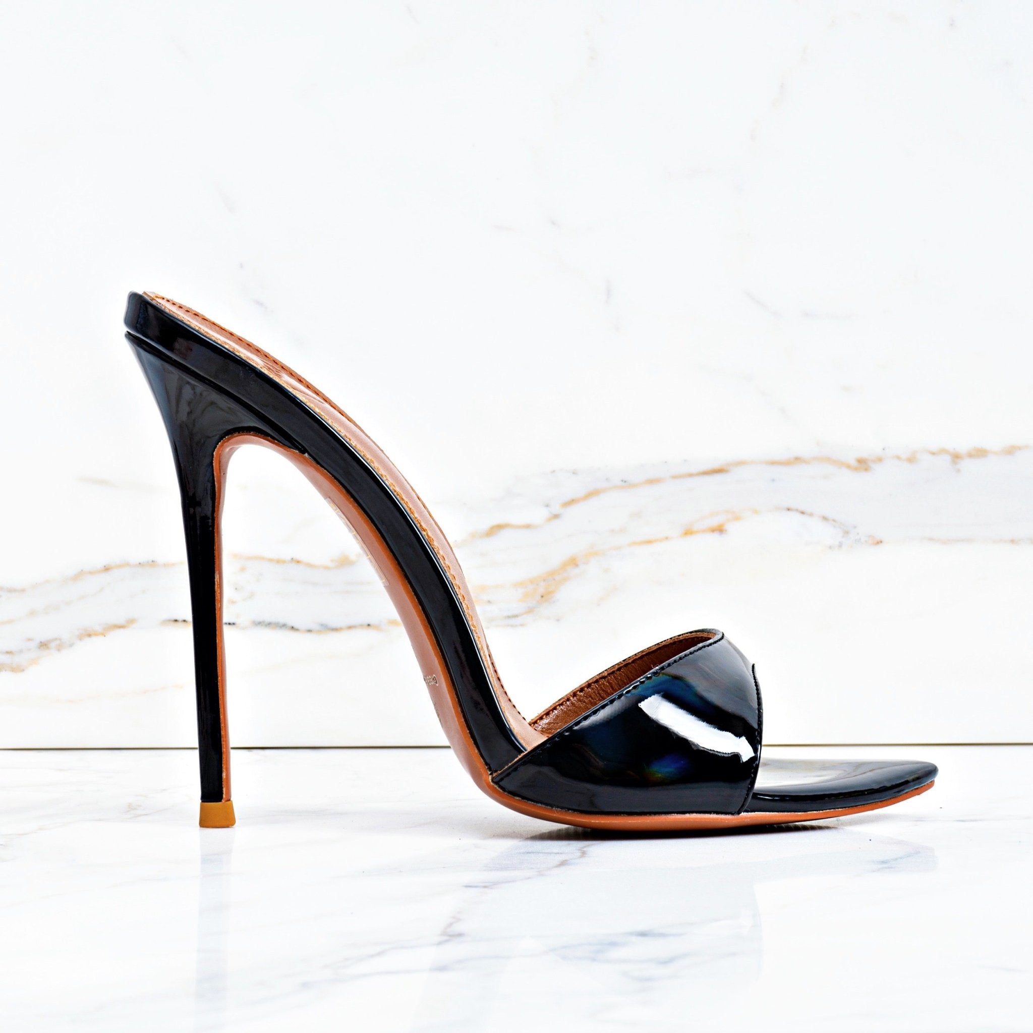 Temptress Black Rainbow Mules - Kandee
