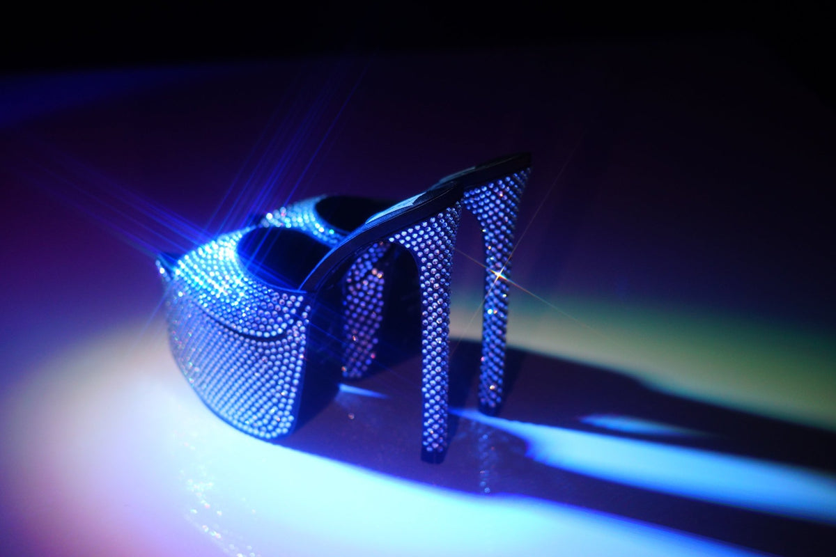 Baccarat Black Crystal Platform Mules *As seen on Sabrina Carpenter for Vogue US - Kandee
