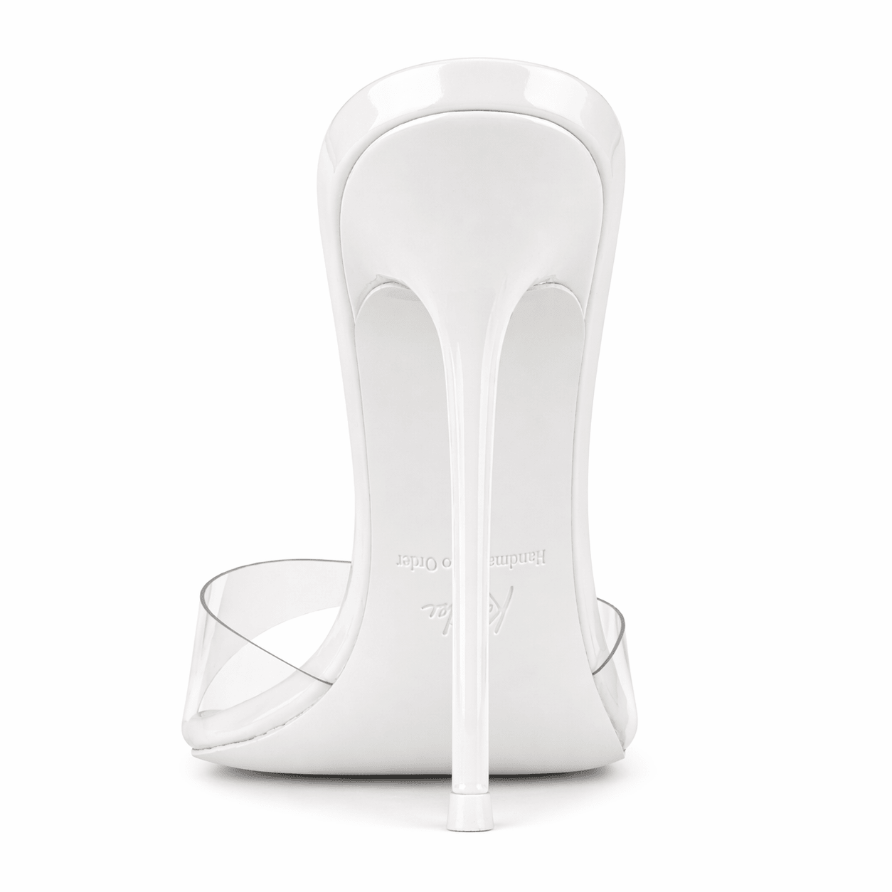 White Patent High Gloss PVC Mules - Kandee