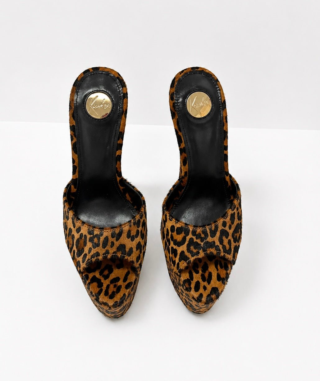 Jaguar Calf hair 180mm heel Mules - Kandee