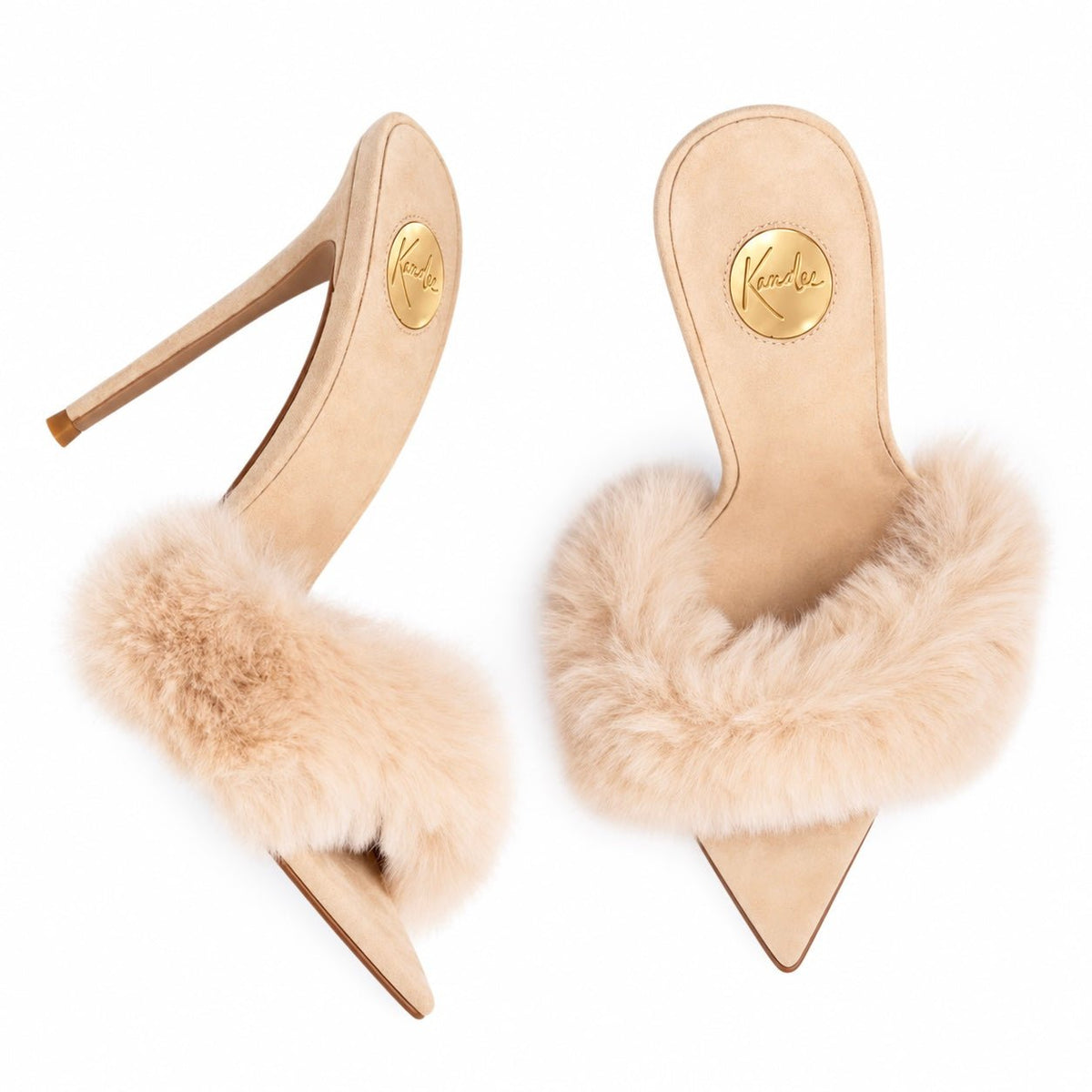 Creme de la creme Mink Suede Mules - Kandee