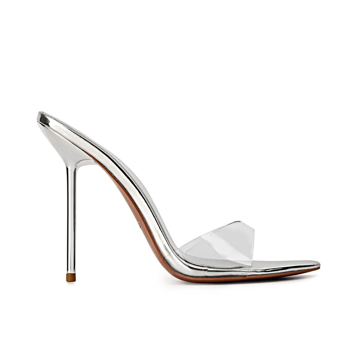 Silver Patent Mirror Mules *Vegan - Kandee