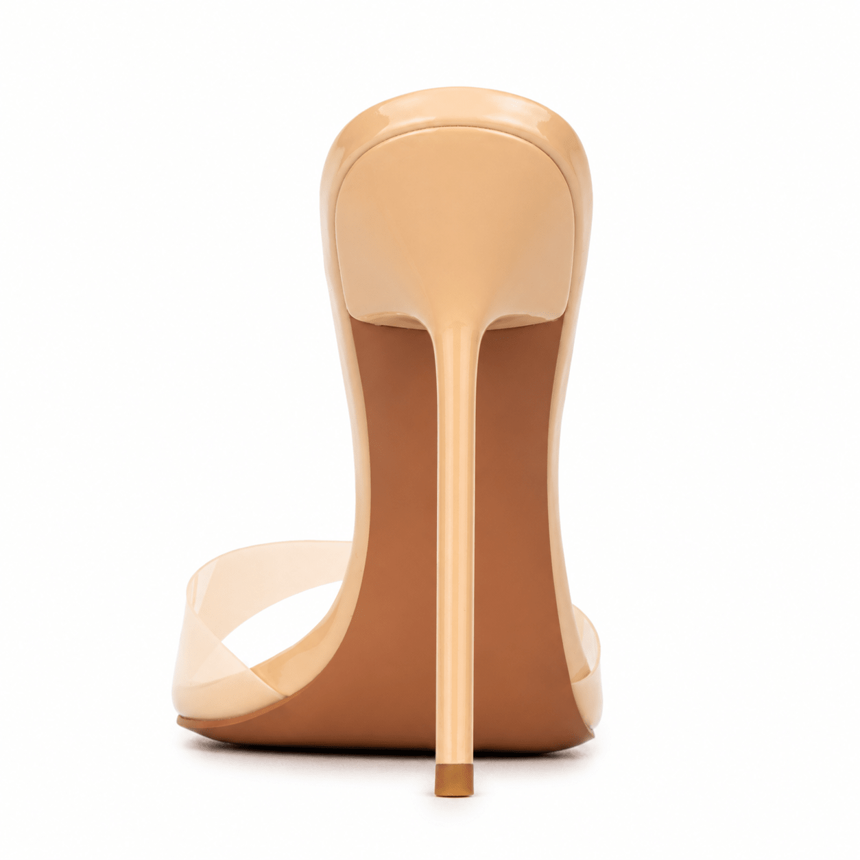 Nude Porcelain Patent Mules Vegan - Kandee