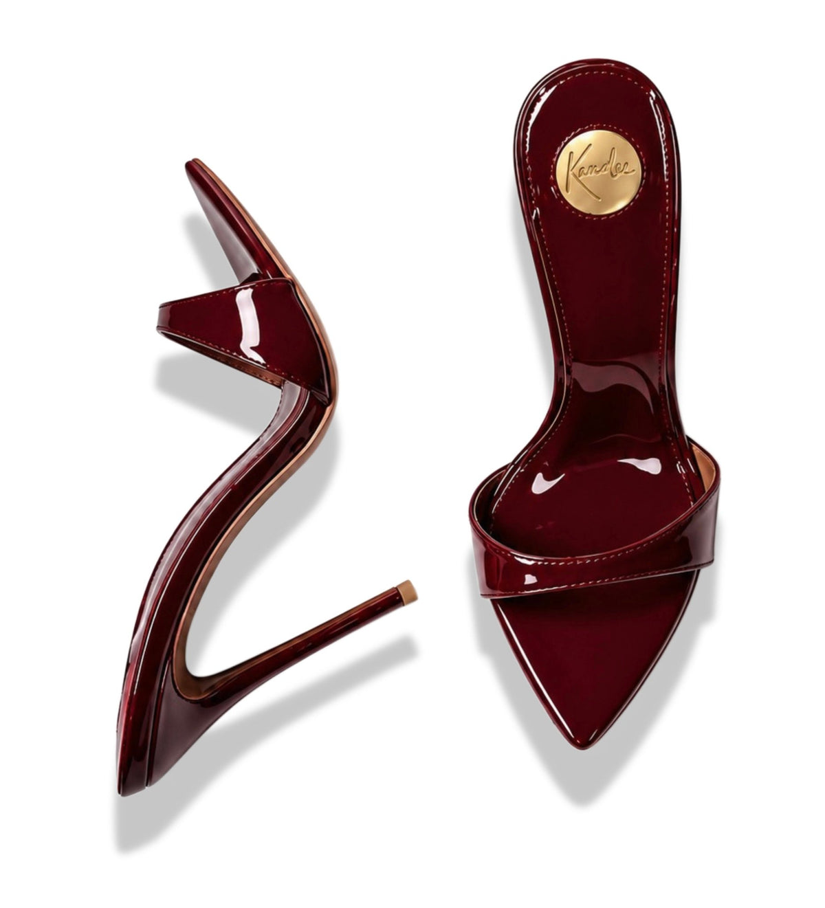 Cherry Lacquer Mules - Kandee