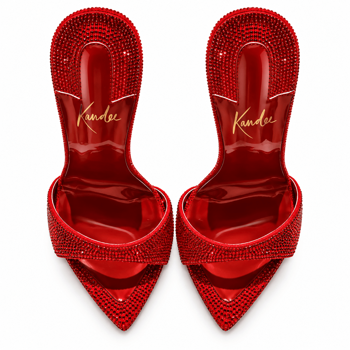 Amour Rubis Crystal Mules - Kandee