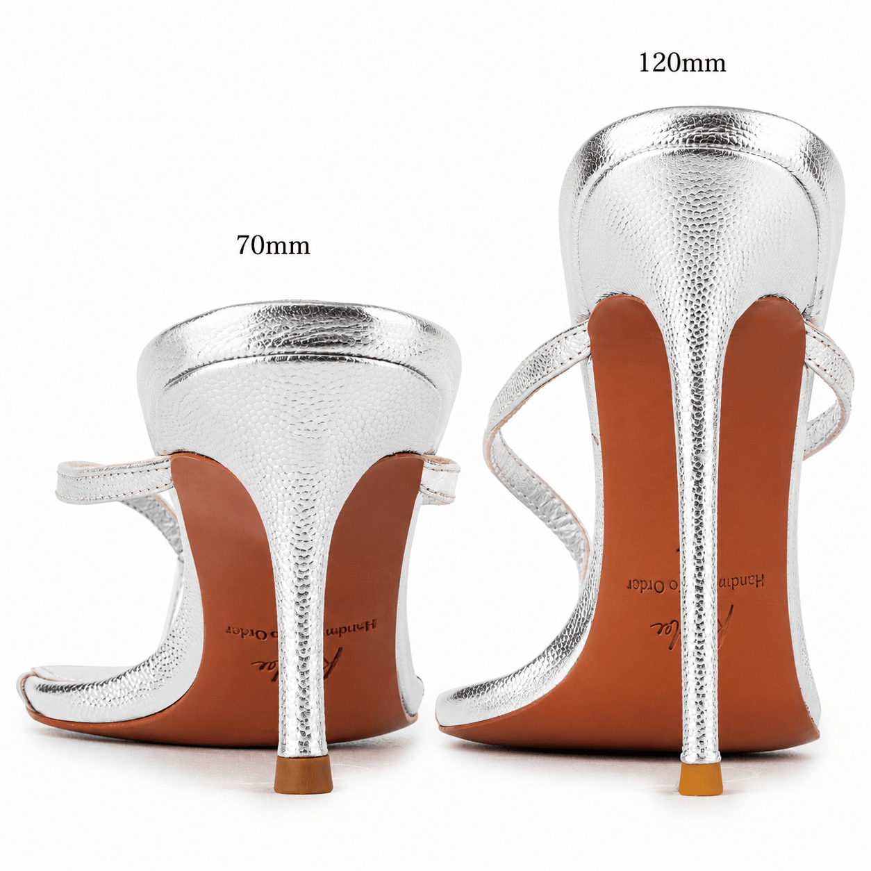 Silver Caviar Leather Thong Sandals - Kandee