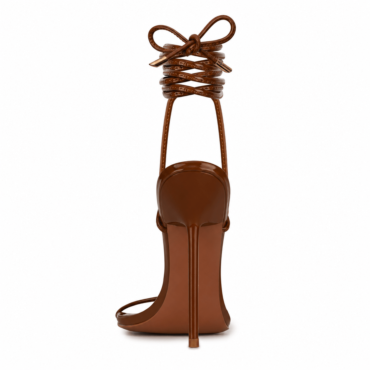 Espresso Patent Mirror Sandals Vegan - Kandee