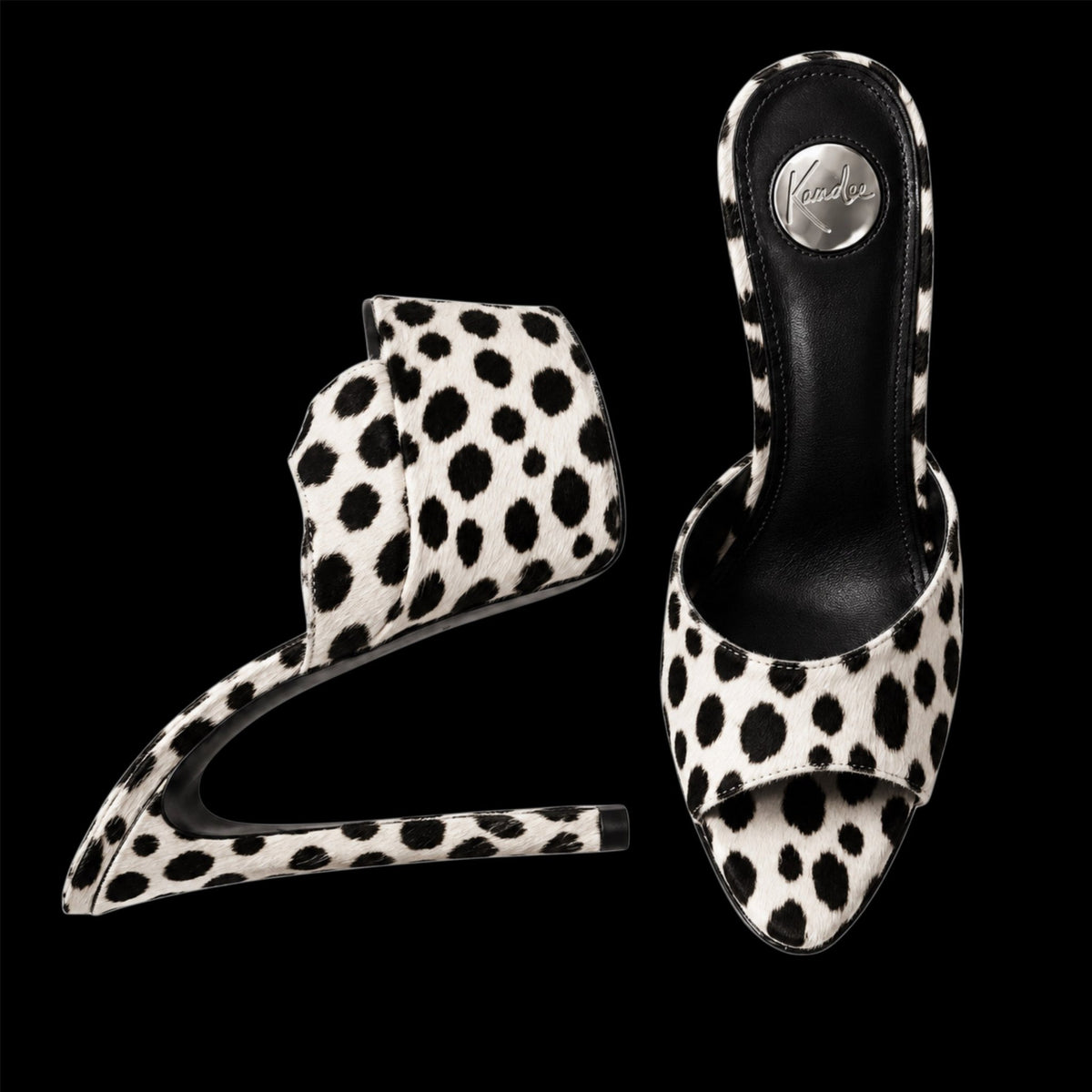 Dalmatian Calf hair 180mm heel Mules - Kandee
