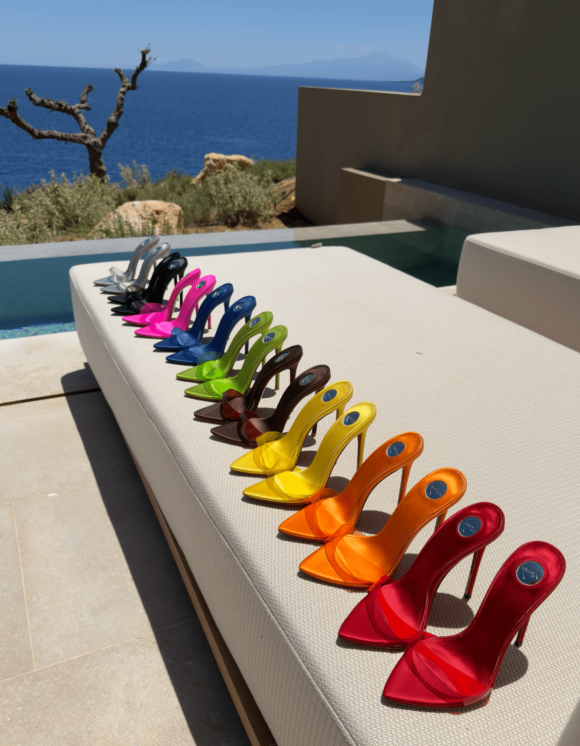 Red Semi transparent PVC Mules - Kandee