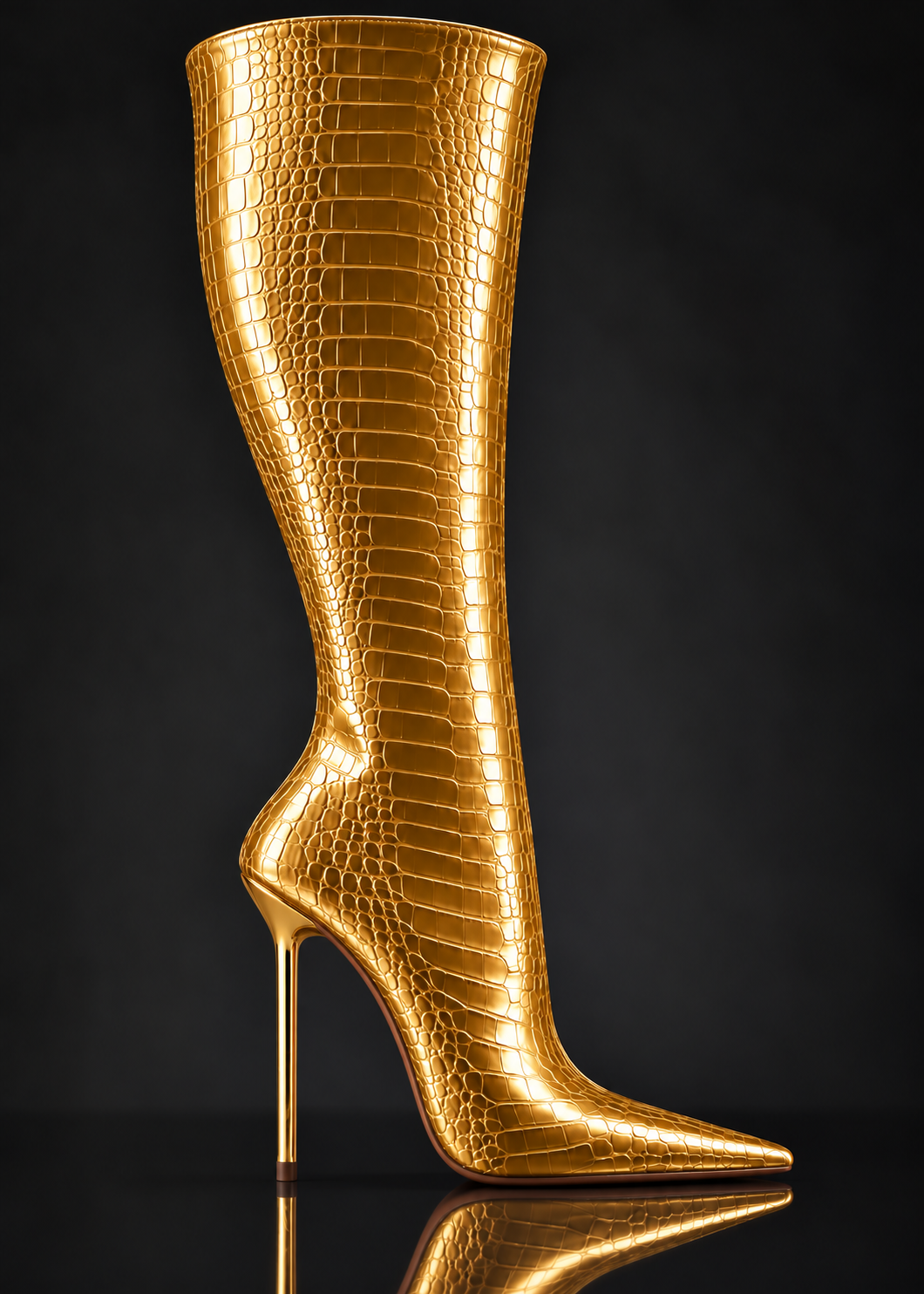 Aurum 24 Croco Embossed Leather Boots