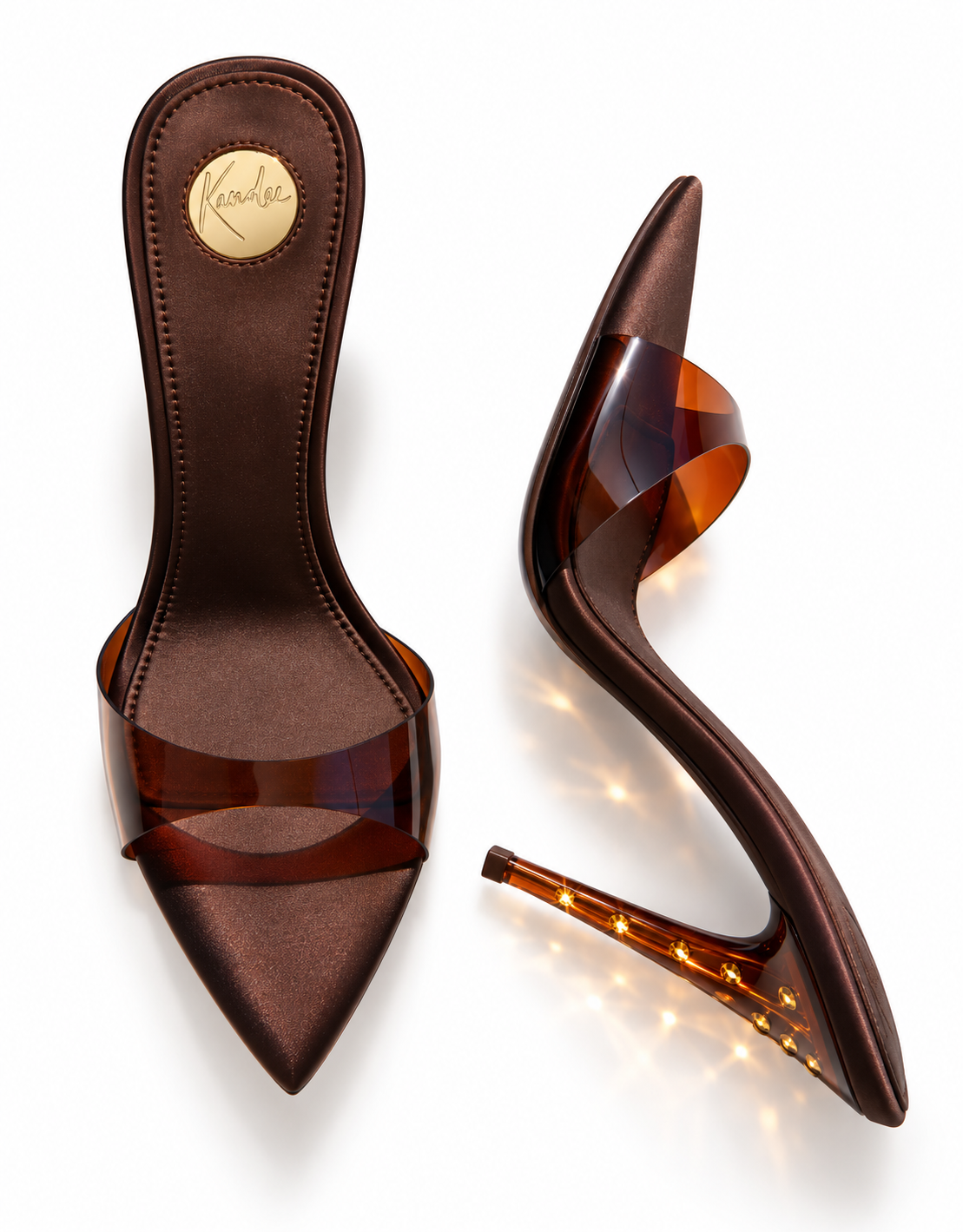 Brown Sugar Translucent with crystal Plexiglas Heel