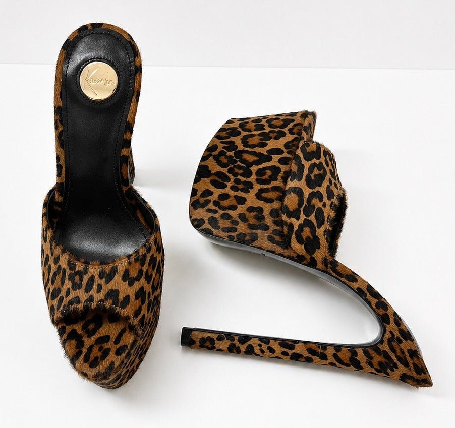 Jaguar Calf hair 180mm heel Mules - Kandee