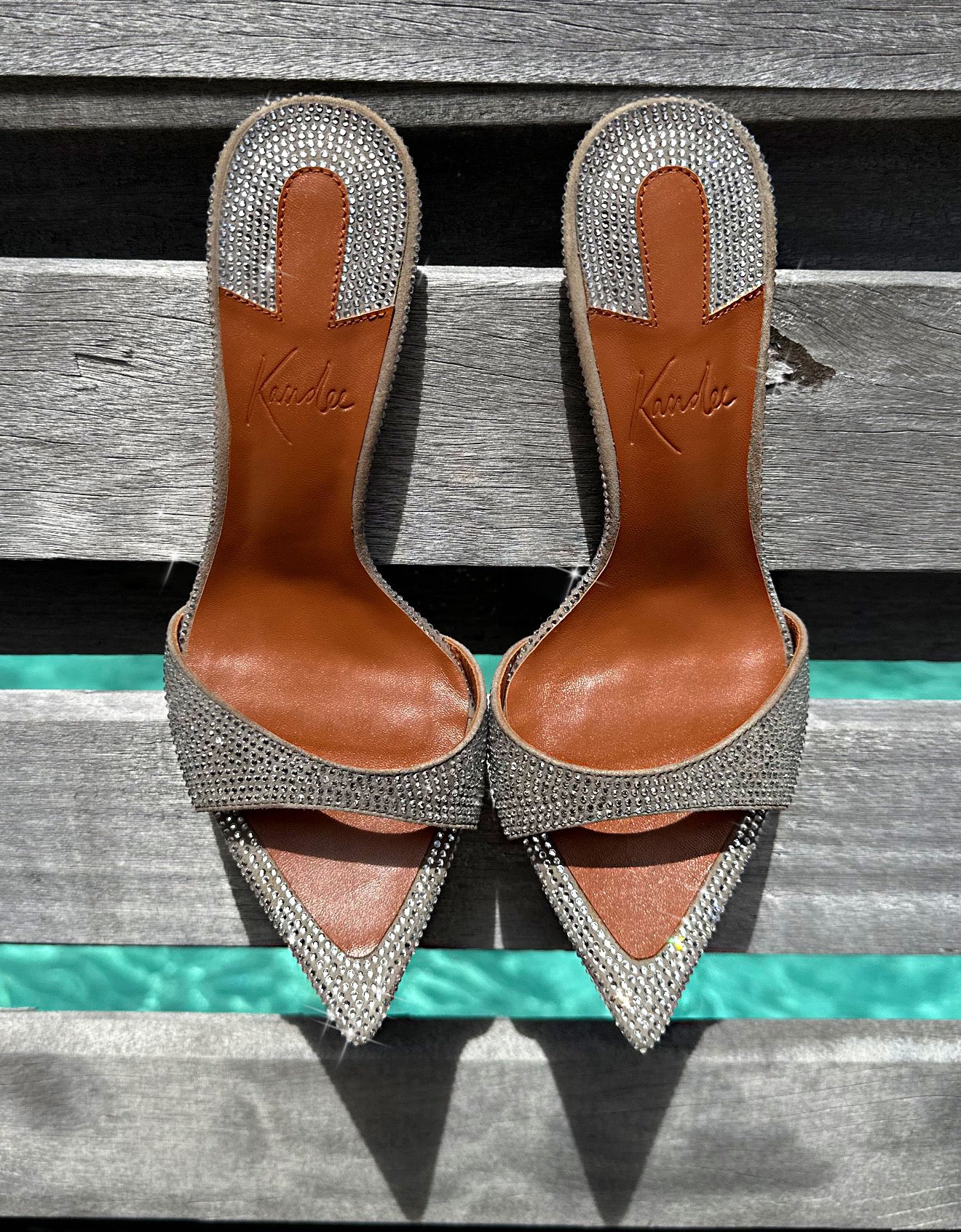 Crystal Sugar Knife Mules - Kandee