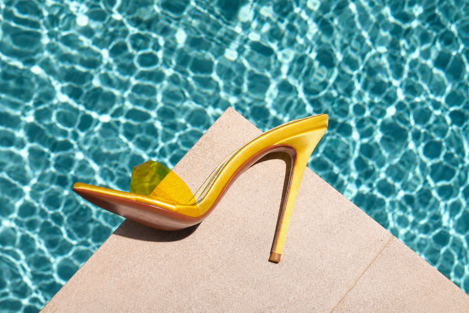 Lemon Semi transparent PVC Mules