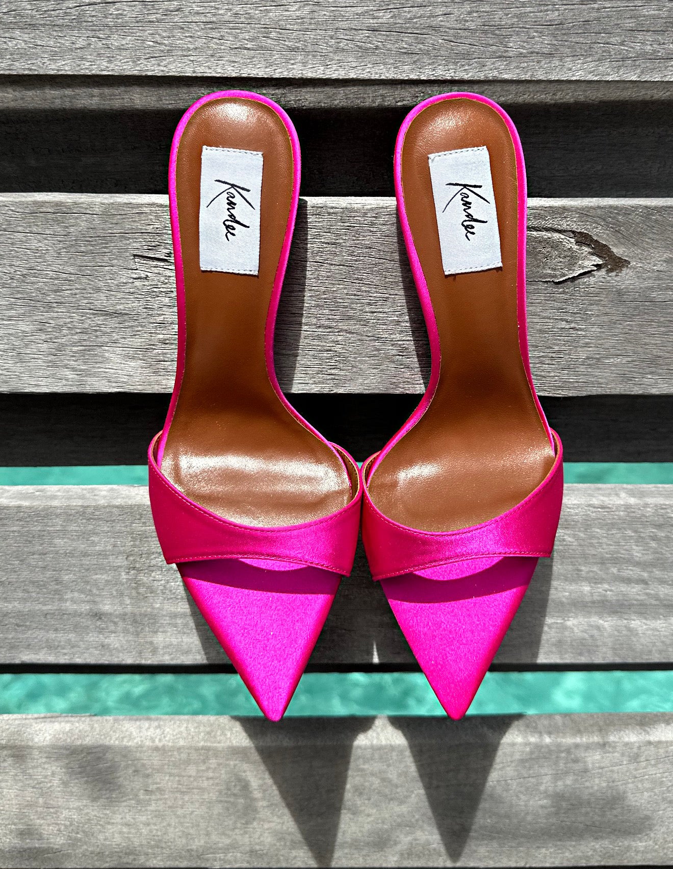 Framboise Satin Knife Mules - Kandee